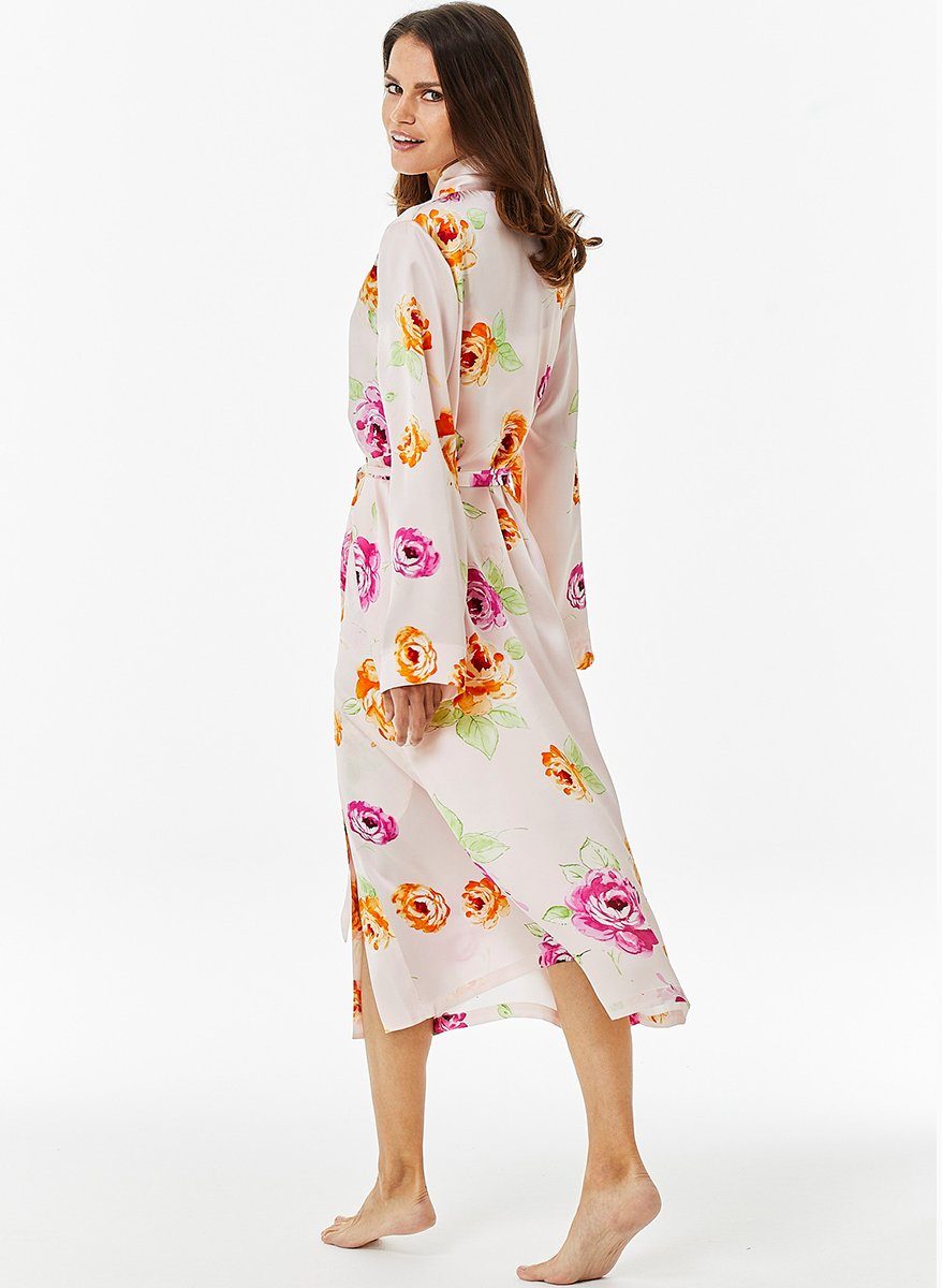 Jadee Morgenmantel Daybreak, Seide, Kimono-Kragen, Bindegürtel günstig online kaufen