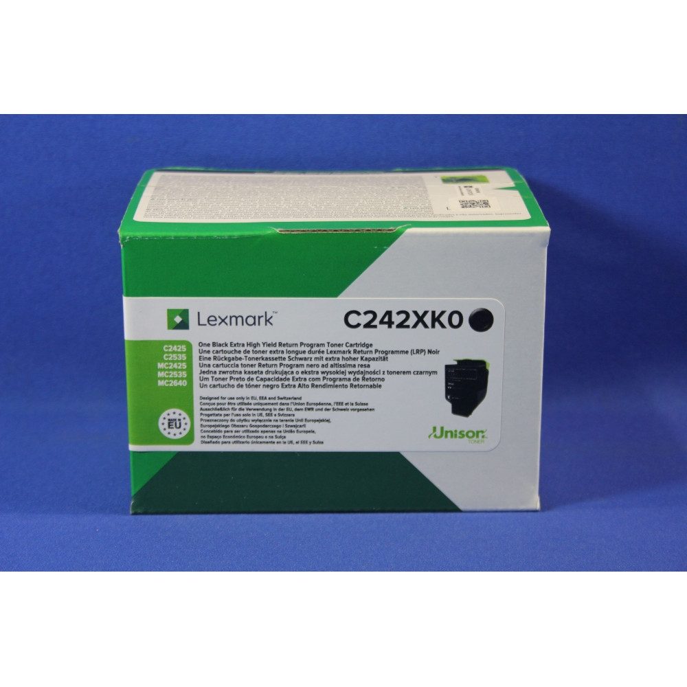 Lexmark Tonerkartusche Lexmark C242XK0 Rückgabe Toner für Drucker., (Rückgabe Toner für Lexmark Drucker, 6000 Seiten), Hochwertiger Lexmark Toner mit hoher Seitenleistung