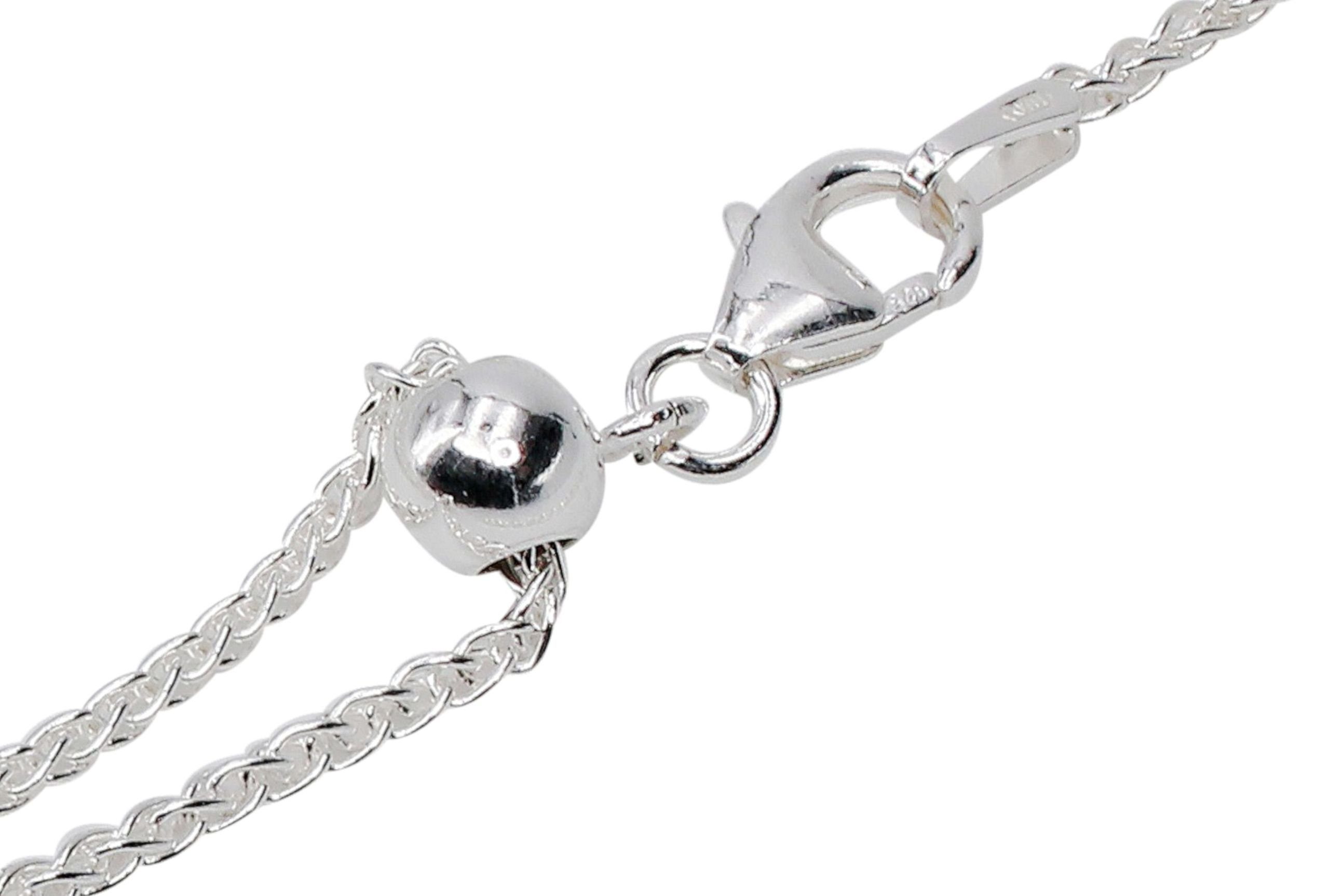 SILBERMOOS Statementkette Feine Längenverstellbare Kette im Fuchsschwanz-Look, 925 Sterling Silber