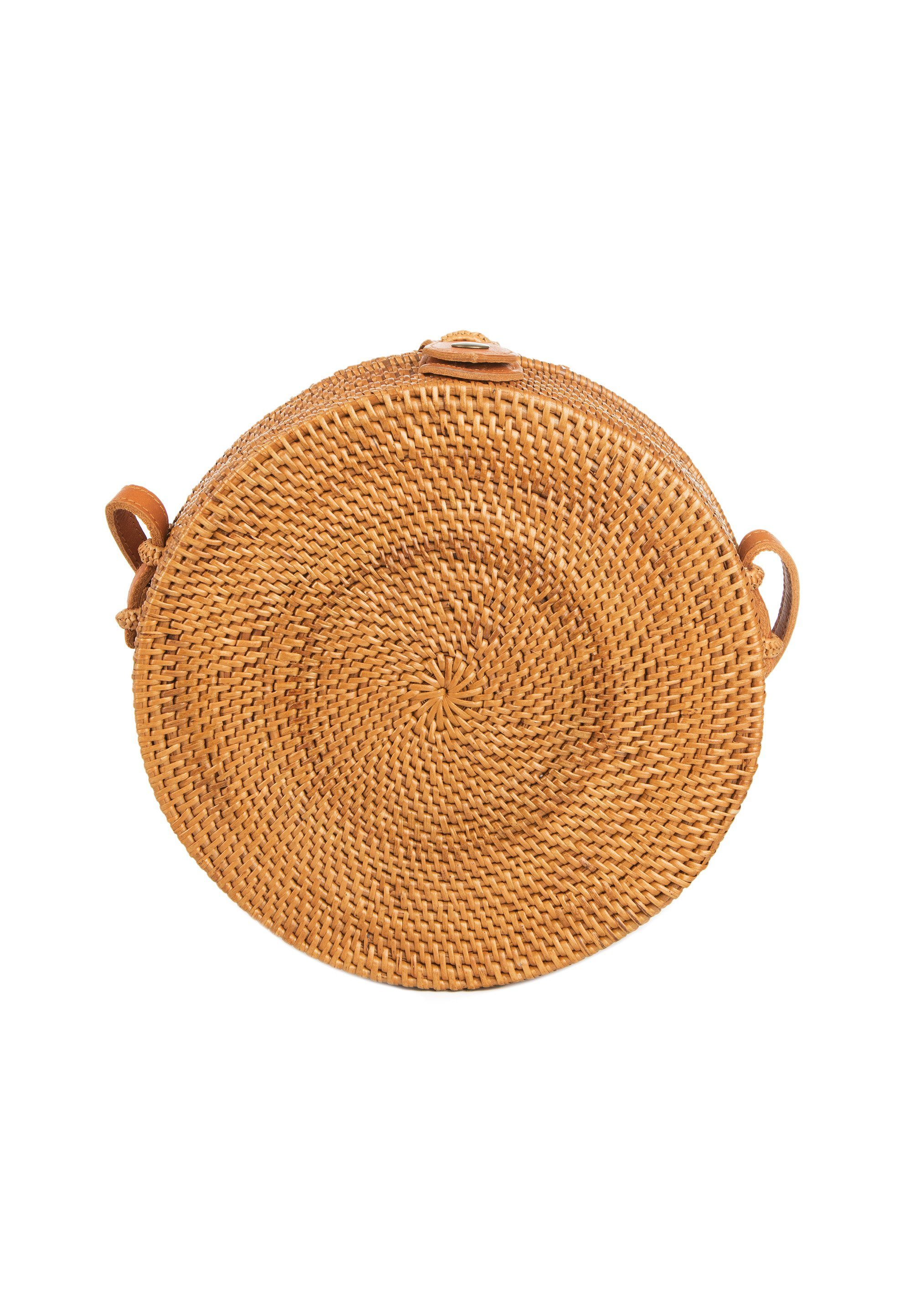 Der Trachtler Basttasche Korbtasche Bali Bag in runder Form, handgefertigt in Bali