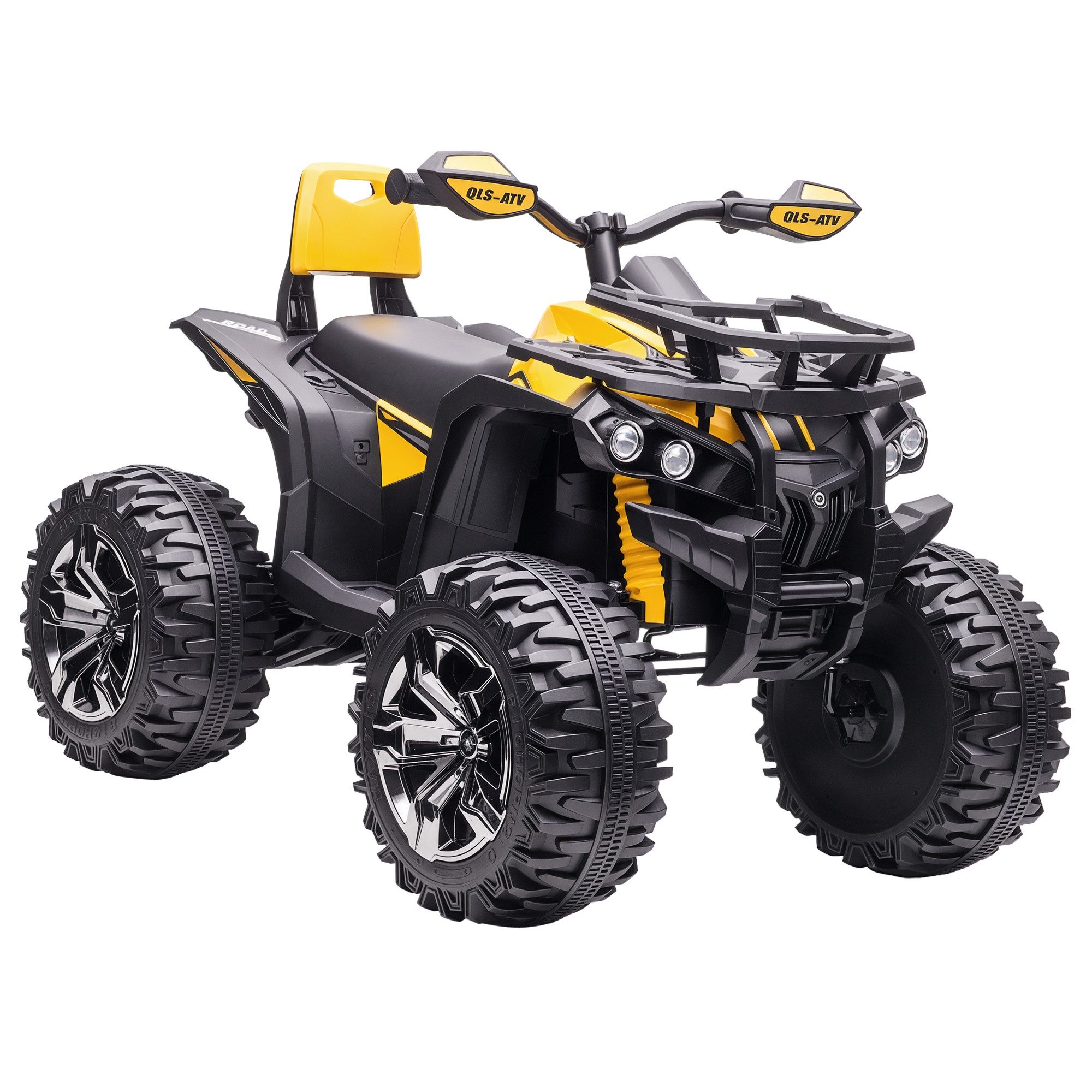 HOMCOM Elektro-Kinderquad Kindermotorrad mit MP3-Musikplayer, 3-8 km/h, Belastbarkeit 30 kg, (1-tlg), für Kinder 3-5 Jahre, Gelb