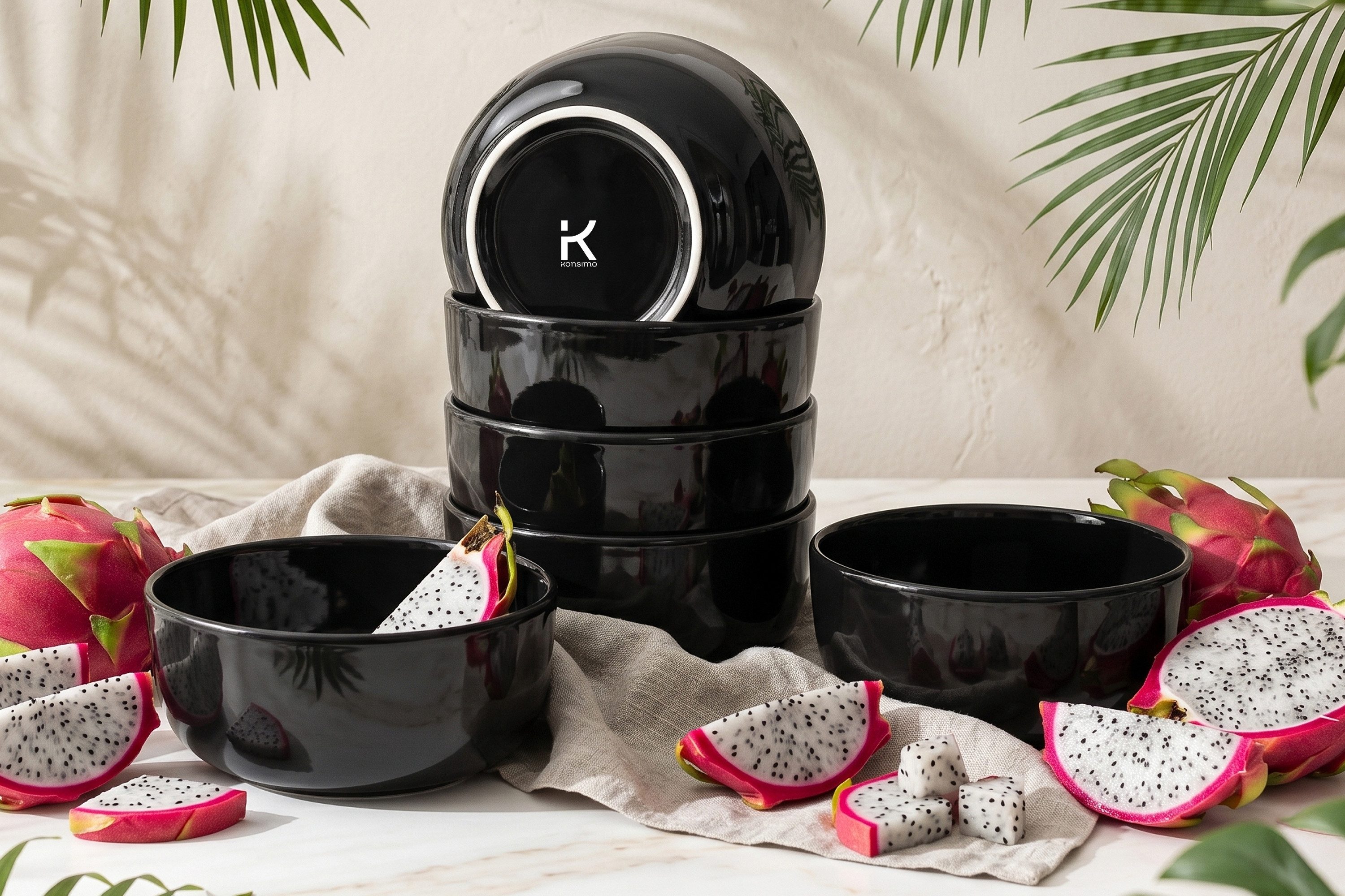 KONSIMO® Müslischale VICTO Schüssel-Set hergestellt in der EU, Steingut, (6-Personen Set, 6-tlg), spülmaschinengeeignet, mikrowellengeeignet, 6x Schale