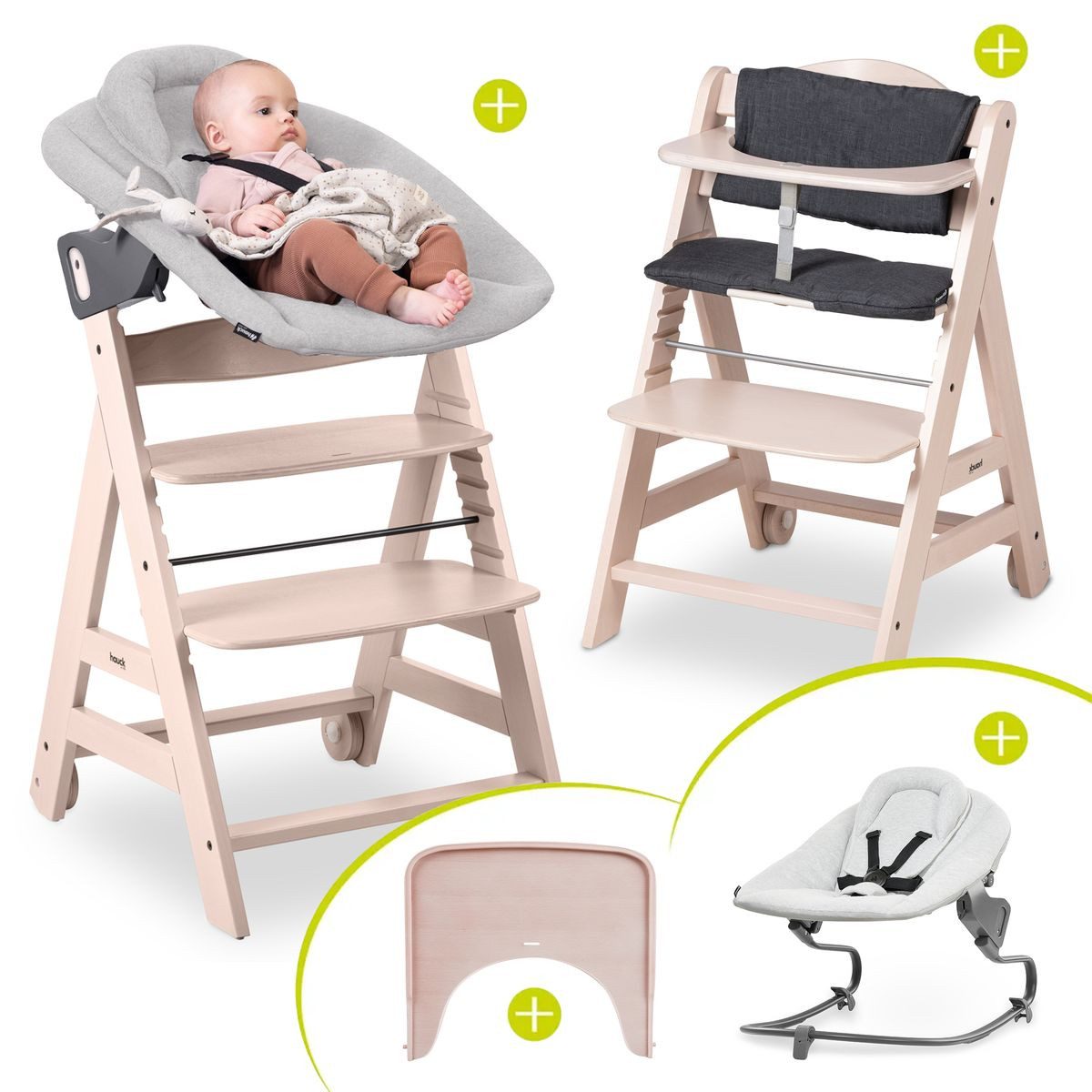 Hochstuhl Beta Plus Whitewashed - Newborn Set Premium