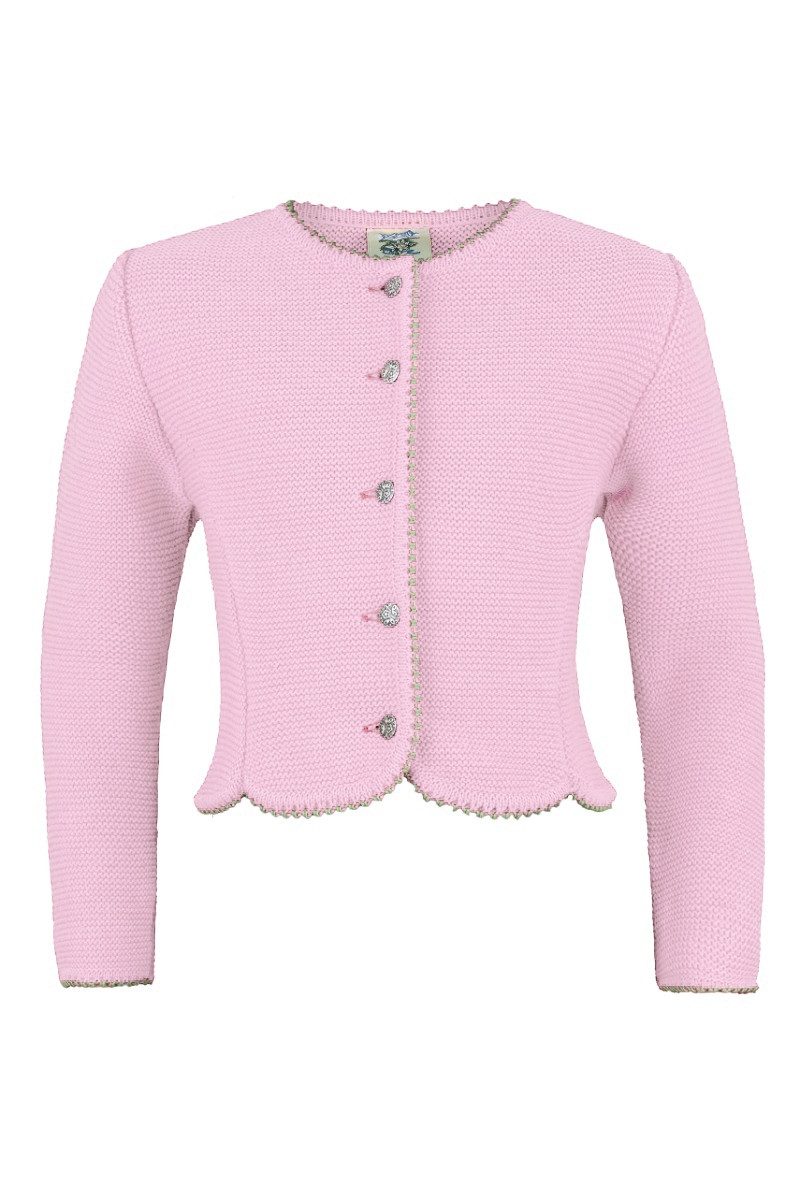 Isar-Trachten Trachtenkleid Strickjacke Kinder - ELEGANTINE - hellrosa