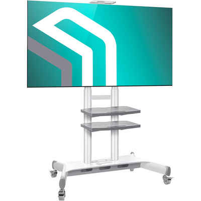 ONKRON TV Standfuss mit Rollen (TS1881-WHT) TV-Ständer, (bis 86,00 Zoll, TV Ständer, 1-tlg., TV Ständer, höhenverstellbar, rollbar, VESA 200x300-800x500 mm, bis 90,9 kg)