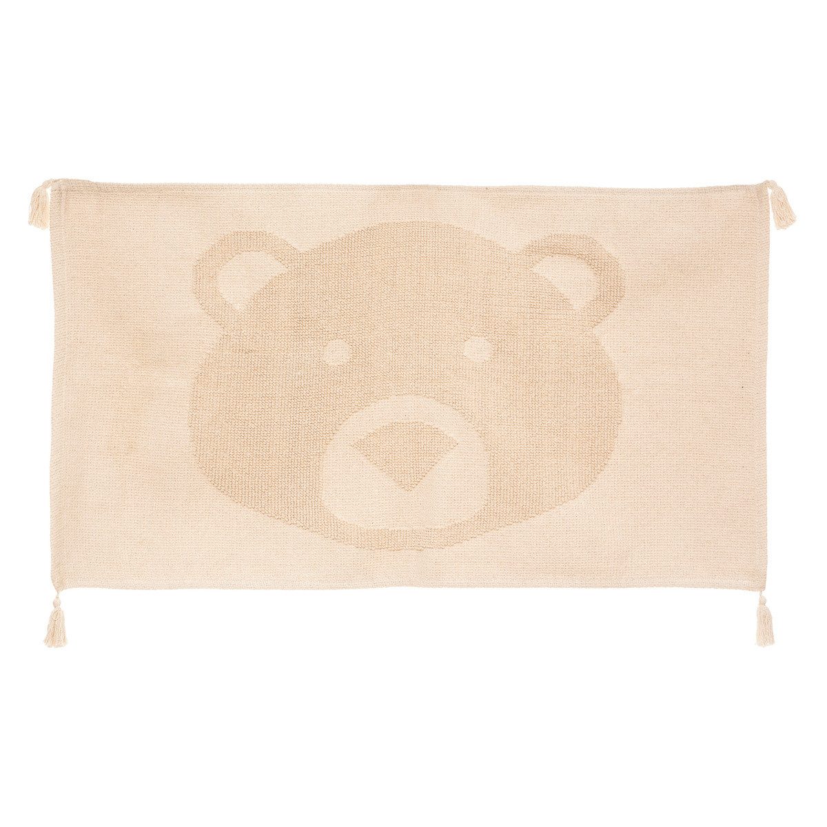 Kinderteppich Kinderteppich aus Baumwolle BÄR mit Fransen, 90 x 60 cm