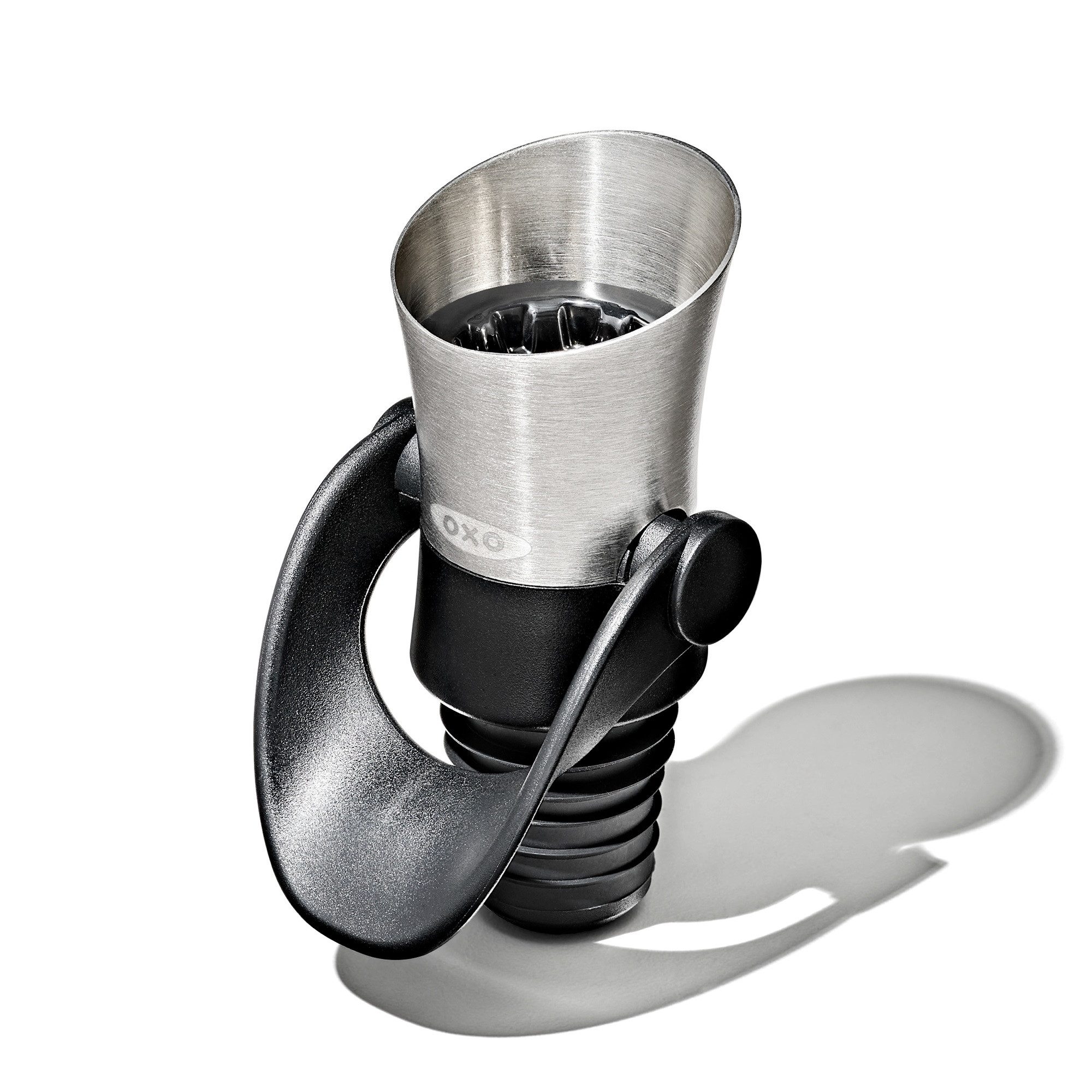 OXO SteeL Flaschenausgießer Weinverschluss und Ausgießer aus Stahl, 1-St.
