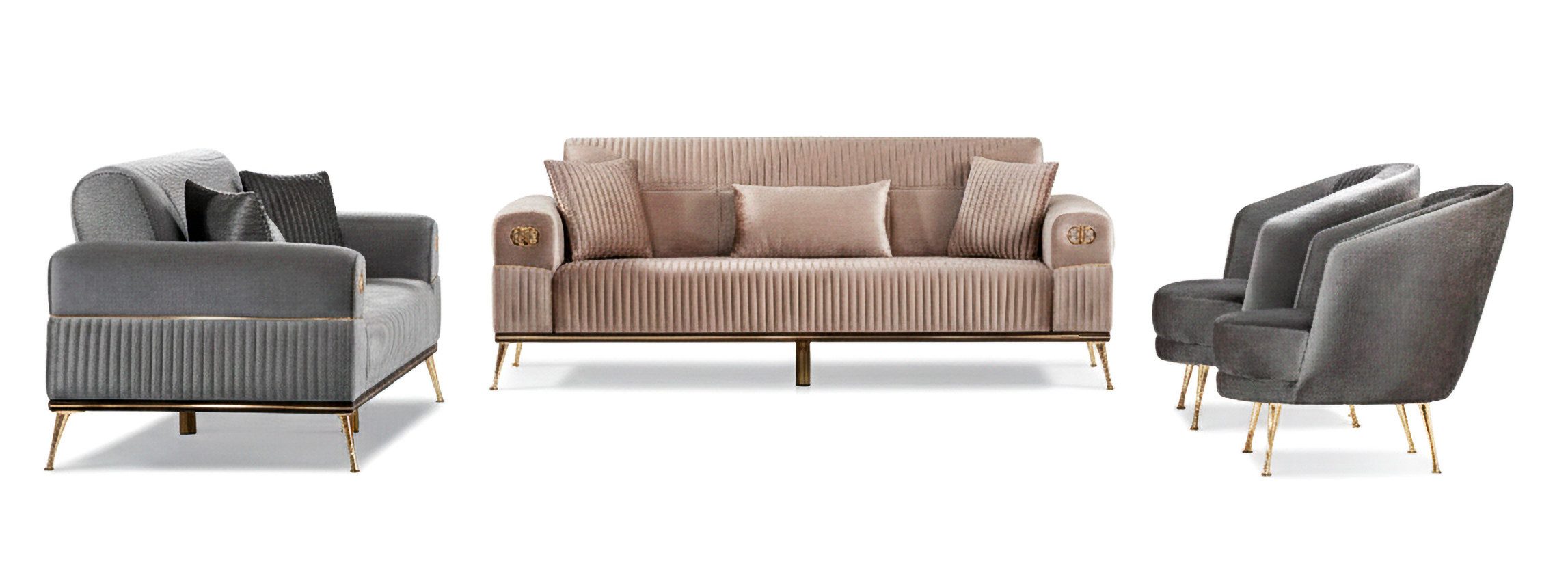 Nobelaa Sofa Sitzgruppe/Sofa Set - Wohnzimmergarnitur "Mirela" 3+3+1