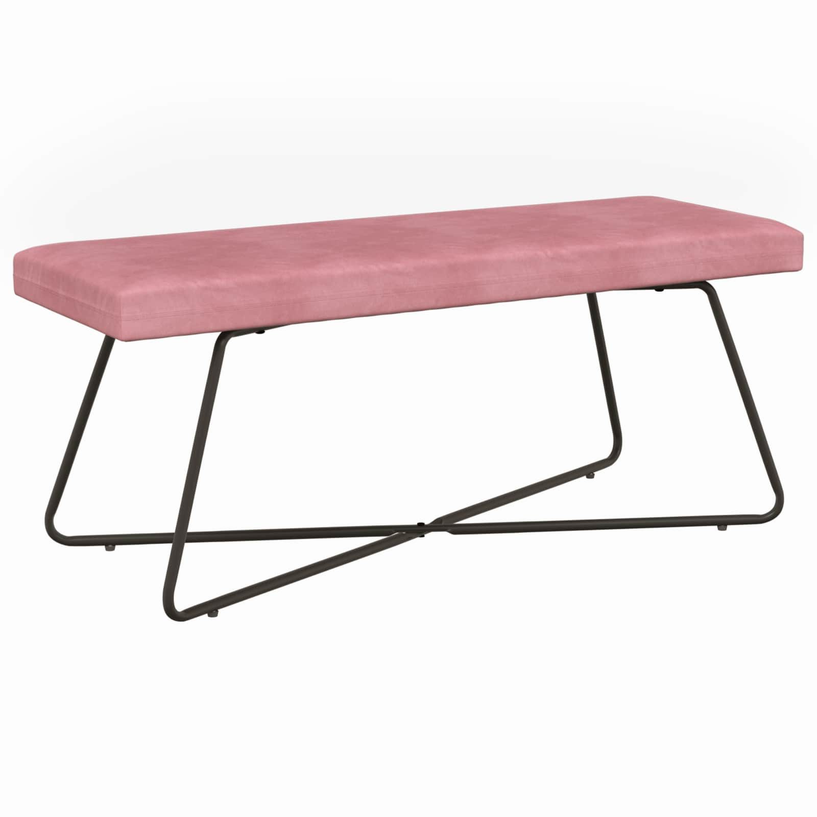 vidaXL Sitzbank Bank Rosa 110 x 40 x 45 cm Samt (1-St)