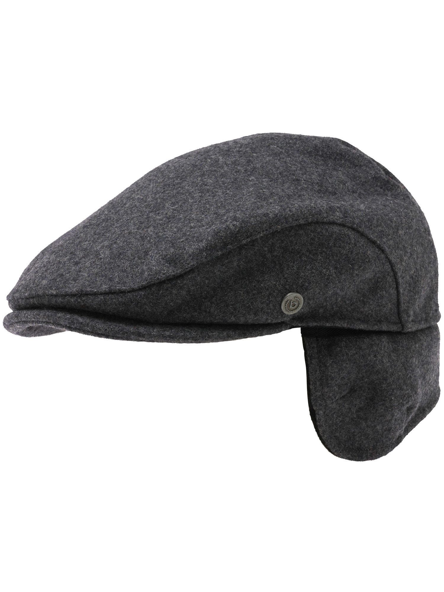 Flat Cap Winddichte, einfarbige bugatti Flatcap mit Ohrenklappen