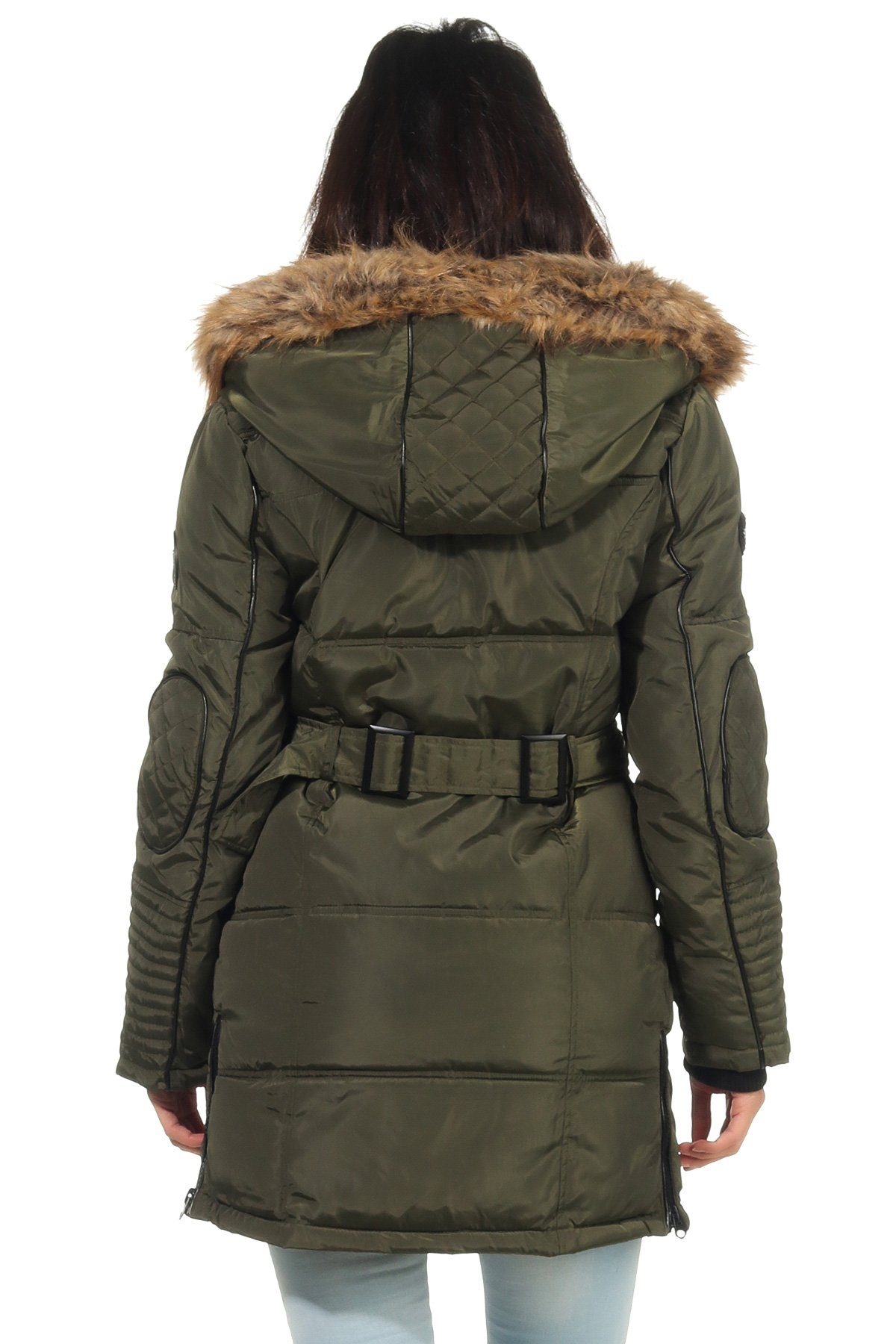 Geographical Norway Winterjacke Damen Outdoor Jacke G-Blustery by leyoley in Unifarbe, mit XXL-Kapuze
