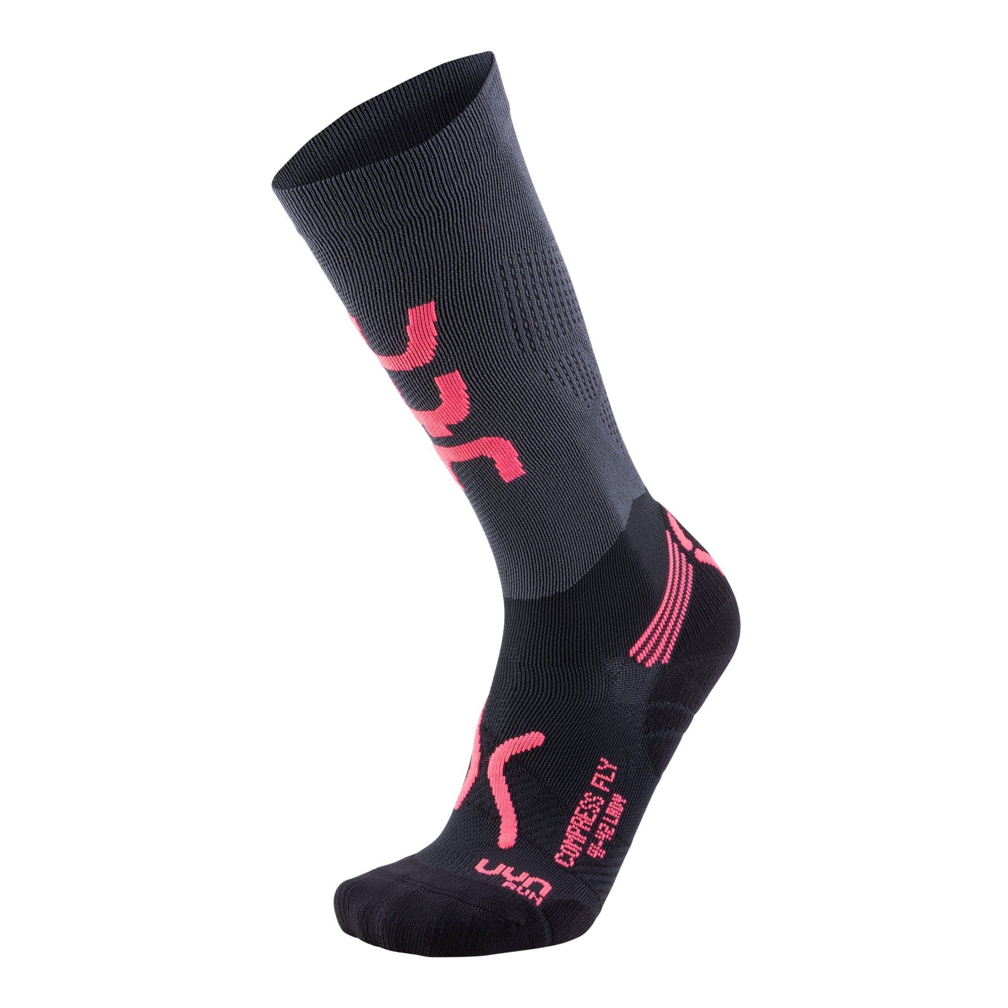 UYN Skisocken Uyn W Run Compression Fly Socks Damen Coral - Black