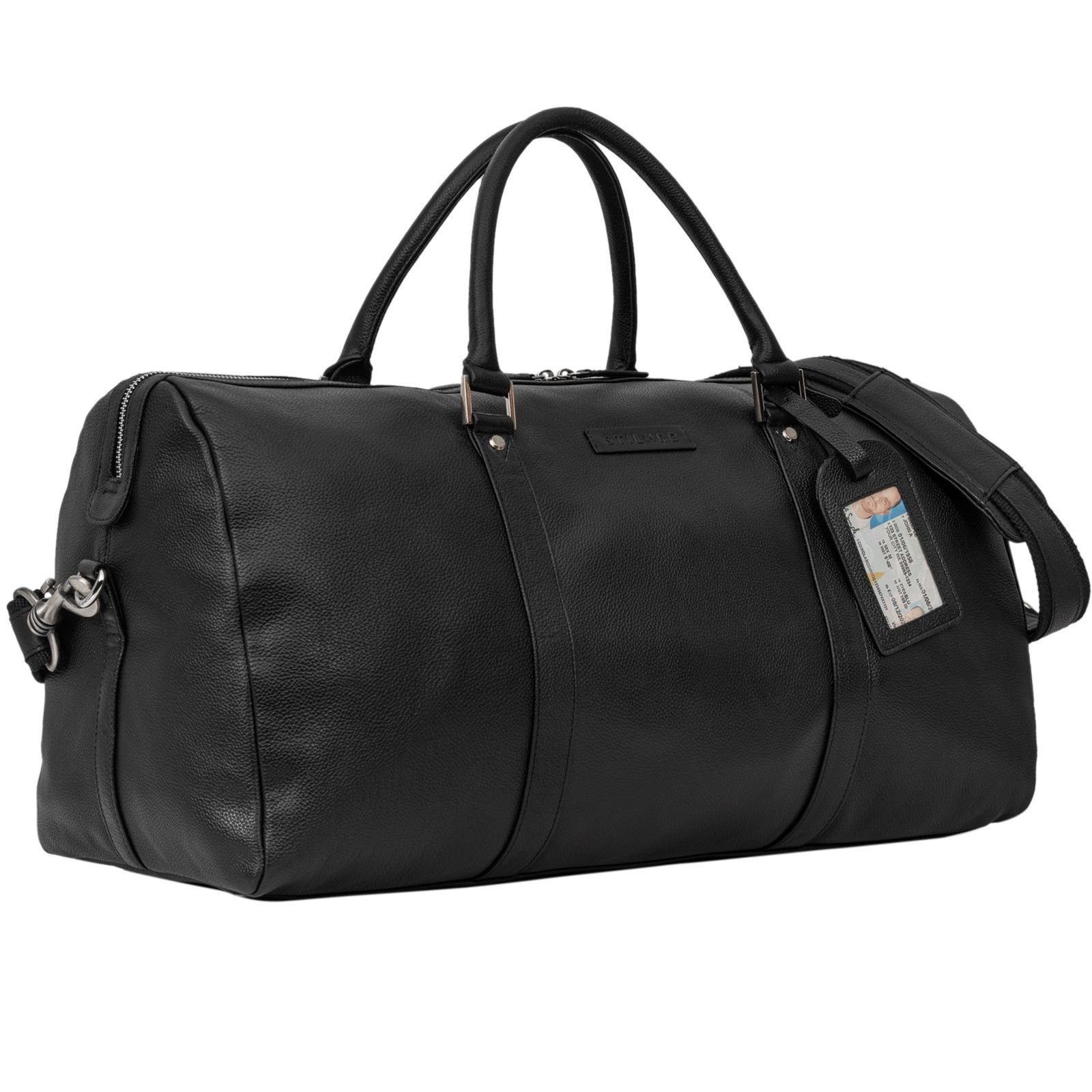 Reisetasche Leder schwarz Reisetasche aus hochwertige Groß echtem "Herkules" STILORD Weekender