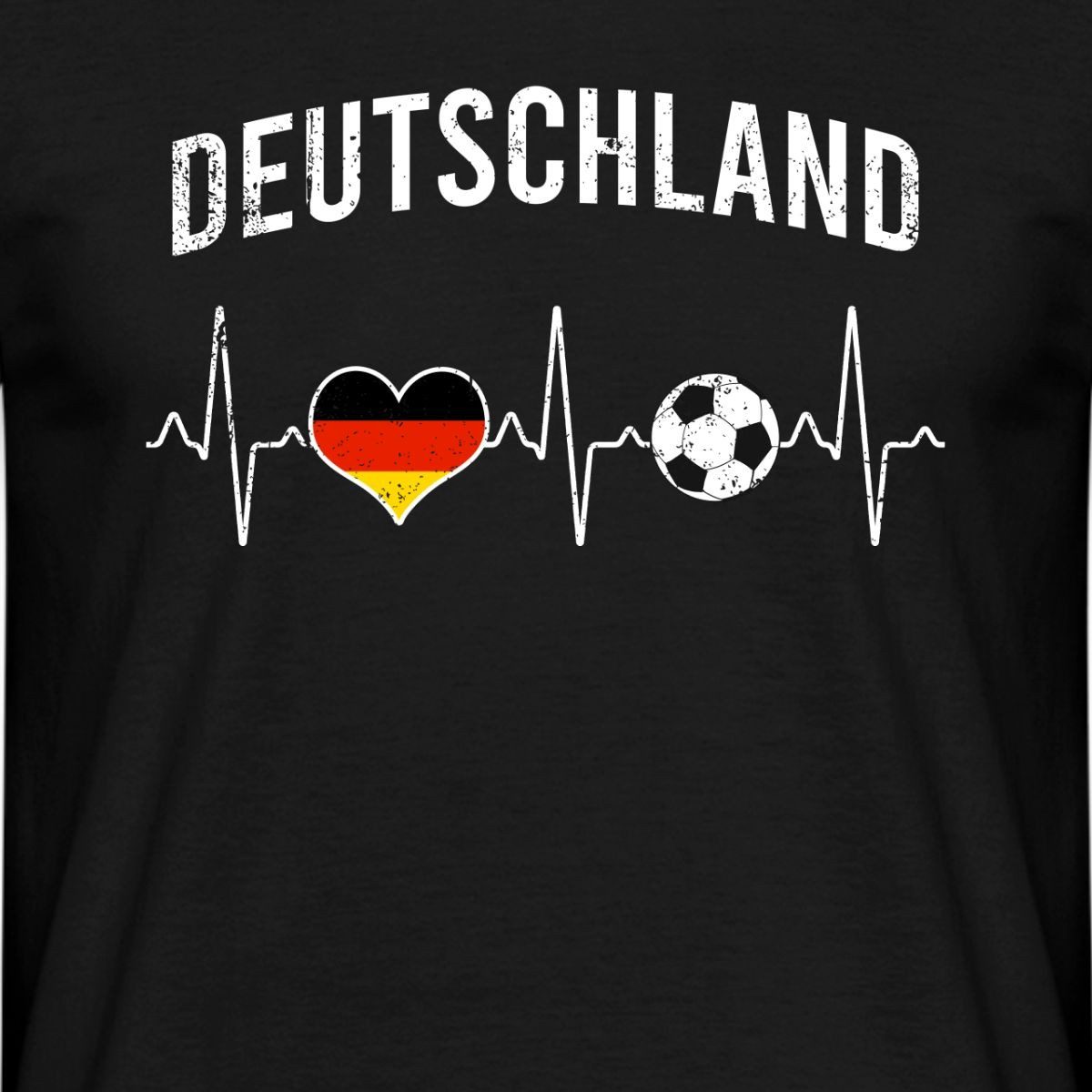 T-Shirt Deutschland Fußball Herzschlag Männer T-Shirt