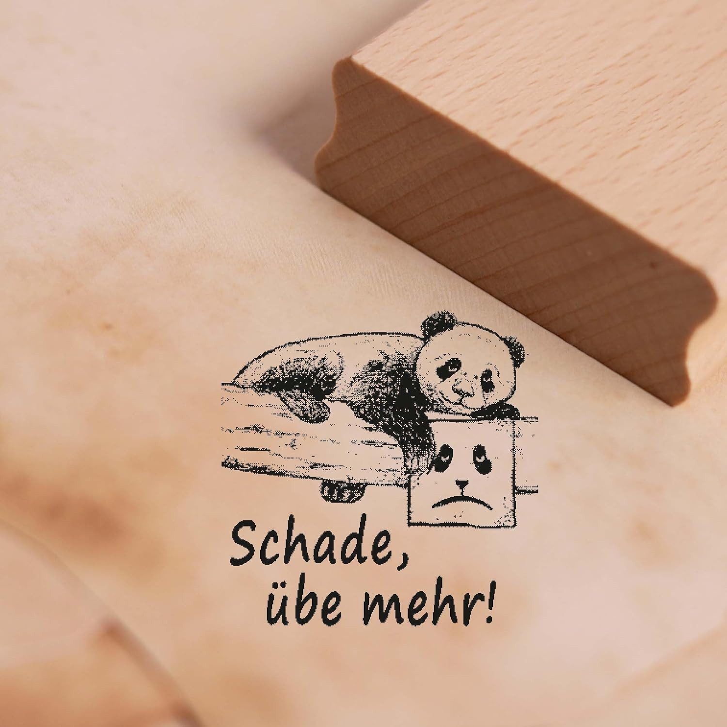 Dekolando Stempel Lehrerstempel Pandabär im Set - 3 Motivstempel Panda mit Spruch, Schulstempel 3er Set
