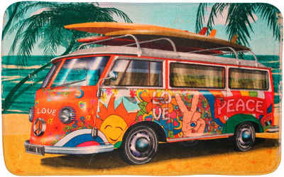 Badematte Summer Bus Sanilo, Höhe 15 mm, schnell trocknend, Polyester, rechteckig, Memory Schaum