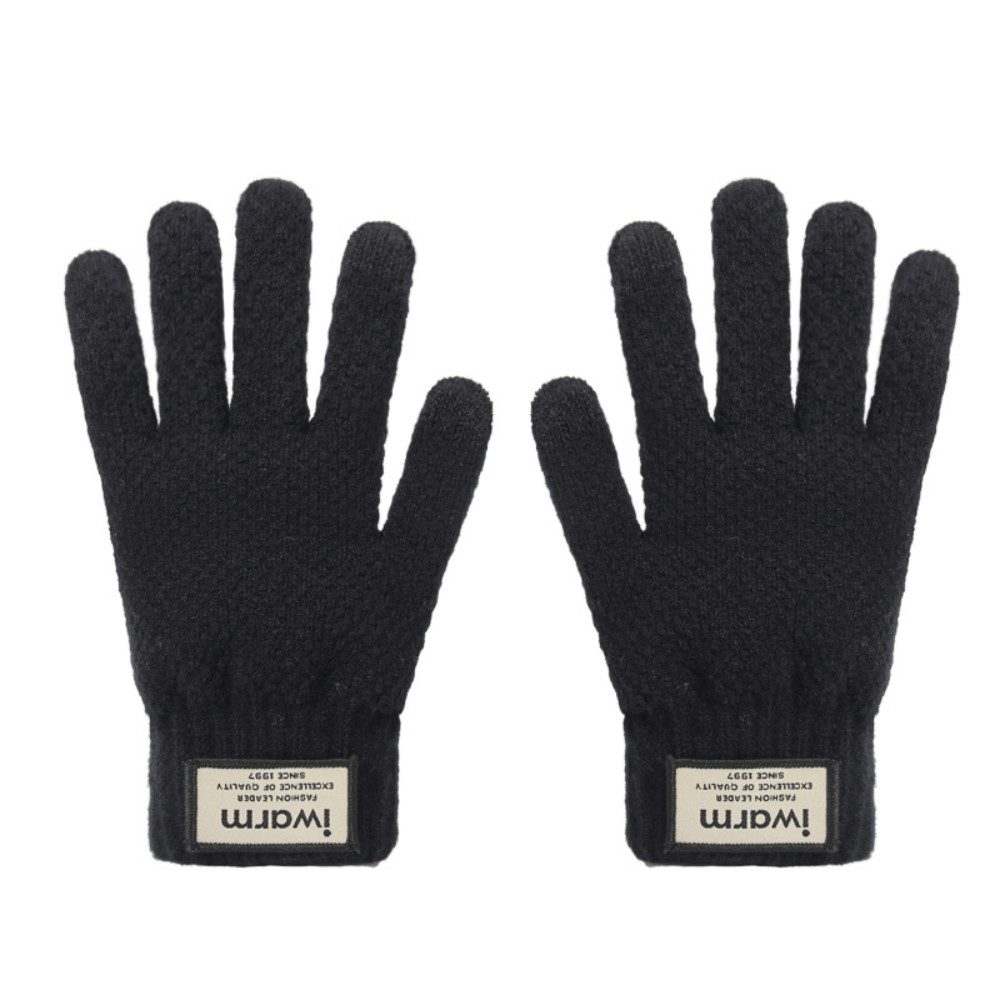 Blusmart Strickhandschuhe Strickhandschuhe für den Winter mit Touchscreen (Doppel-schicht Warme, Einheitsgröße, Unisex) Für Radtouren im Freien, warme Strickhandschuhe