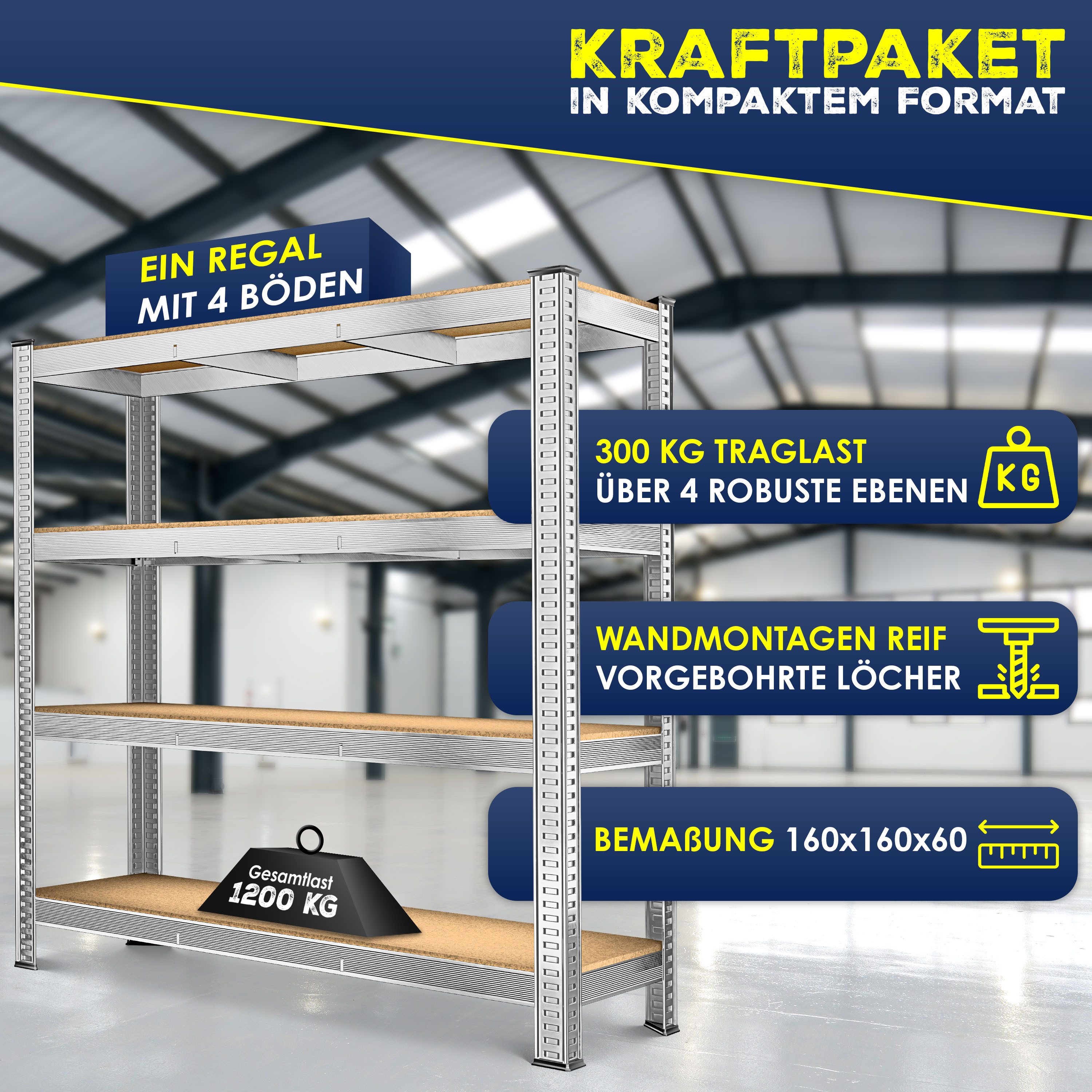 MASKO Schwerlastregal, Lagerregal 300 kg pro günstig online kaufen