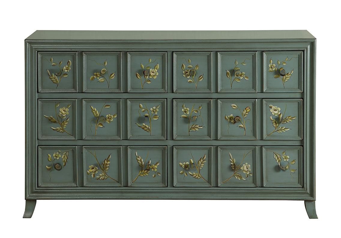 JVmoebel Apothekerschrank Stilvoller Schrank aus Holz in tiefgrün mit 18 Fächern (1-St., Apothekerschrank) Made in Europa