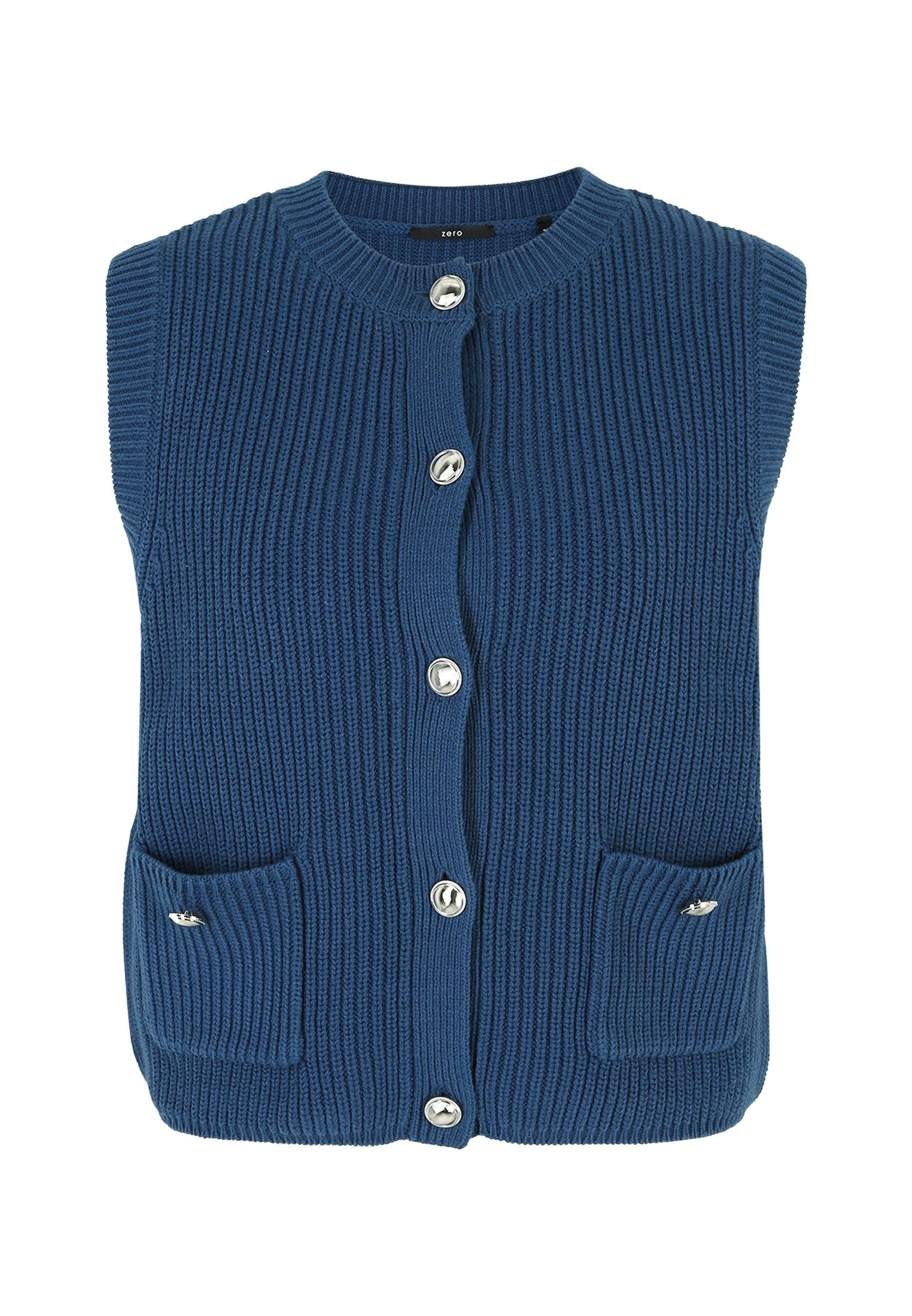 Zero Strickpullover zero Strickweste mit Knopfleiste günstig online kaufen