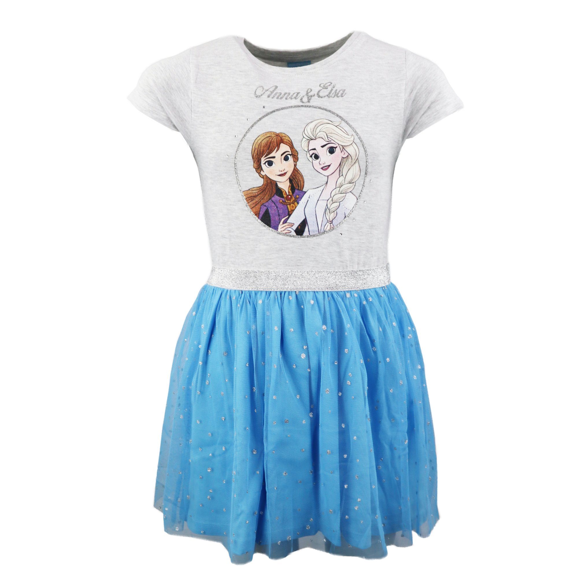 Disney Frozen Sommerkleid Die Eiskönigin Elsa und Anna Mädchen Kinder Kleid  Gr. 104 bis 134