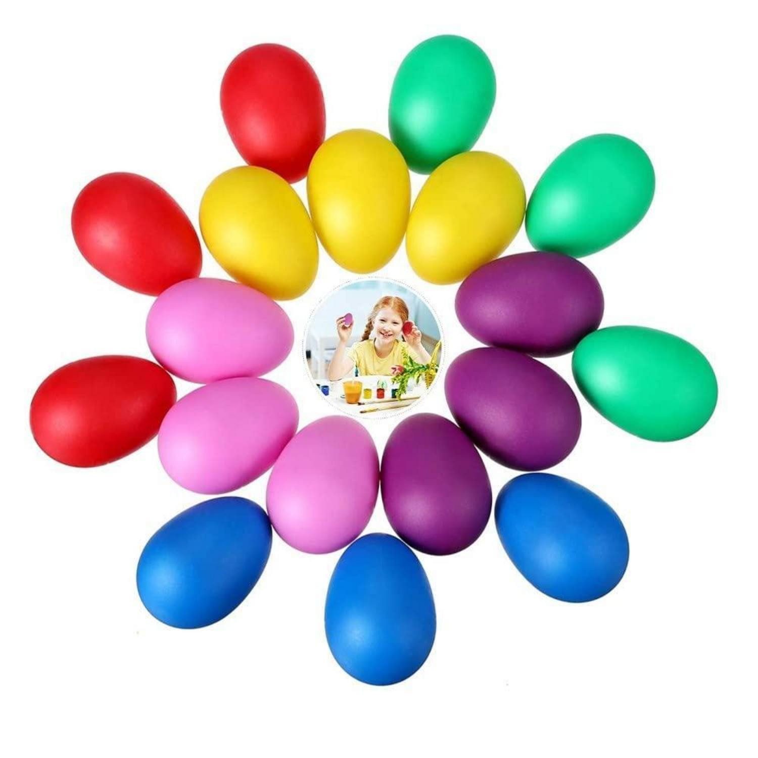 LuxusKollektion Rasselball Eiershaker Maracas 24er Set 6 Farben Kunststoff für Kinder