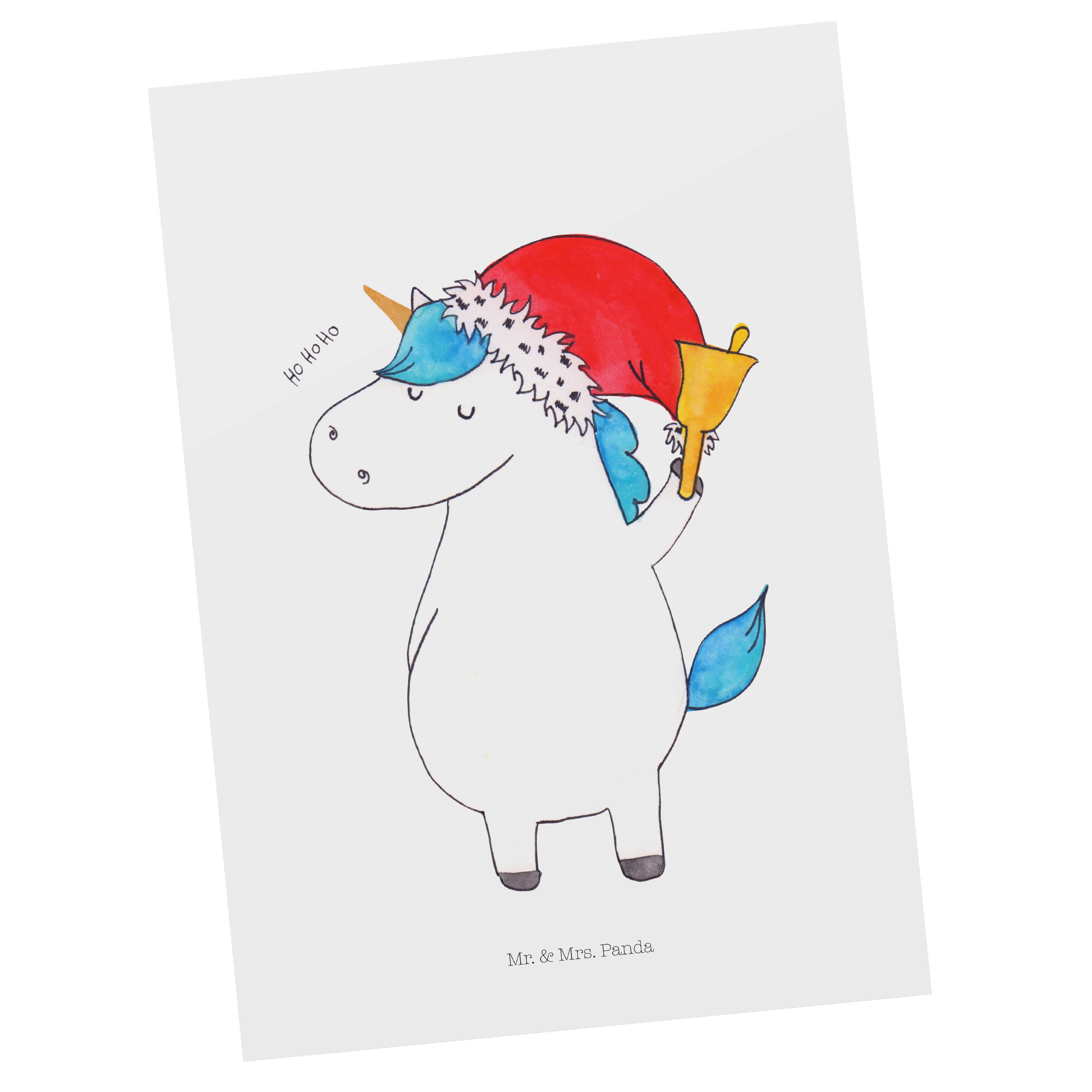 Einhorn - & Geschenk, Postkarte - Weihnachtsmann Weiß Panda Schokolade, Mrs. Mr. Gin, Einladung
