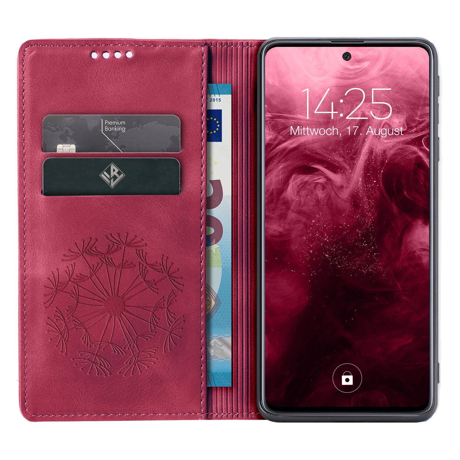 Tec-Expert Handyhülle Handy Hülle Klapphülle für Samsung Galaxy A56 5G 6.7 Zoll, 6.7", Blumen Pusteblume Case Cover mit Kartenfächern und RFID Schutz