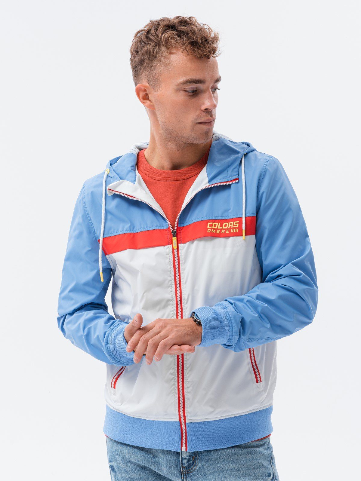 Steppjacke Windjacke mit Kapuze für Herren - blau V2 C438 XL