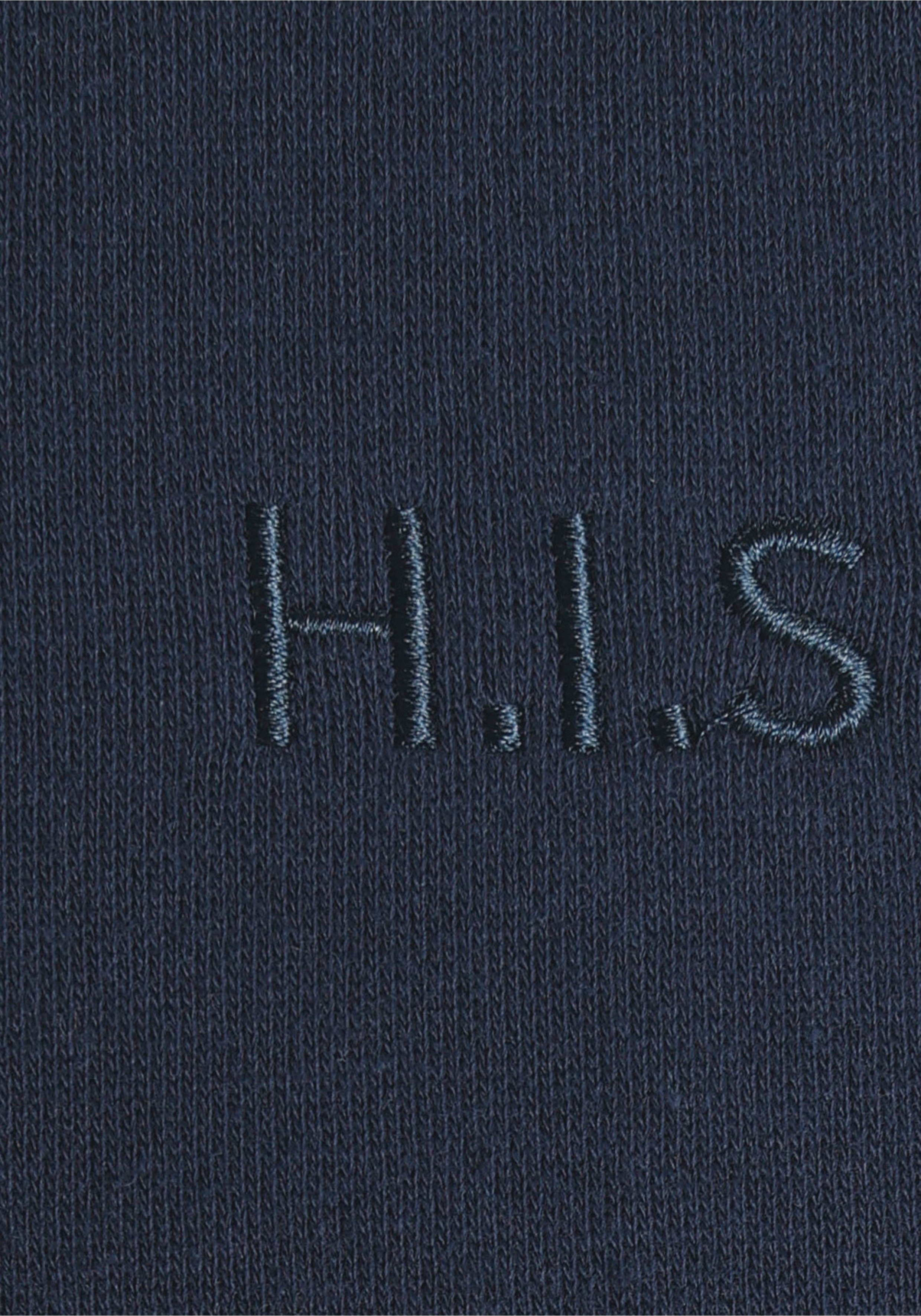 H.I.S Sweatshirt unifarben, aus dehnbarer Sweatware, mit Logostickerei