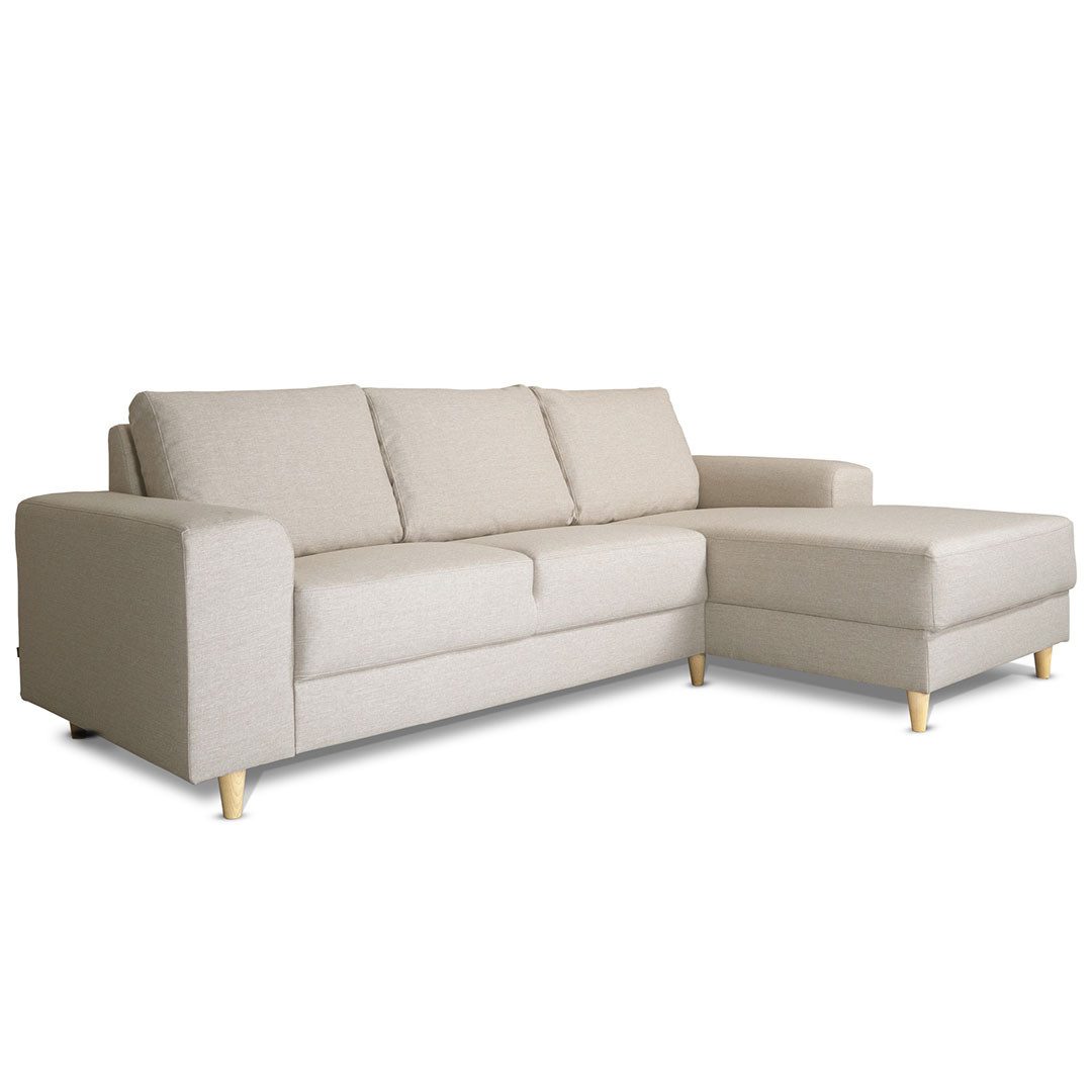 ebuy24 Sofa Nordic Sofa mit Chaiselong rechts gewendet hell be