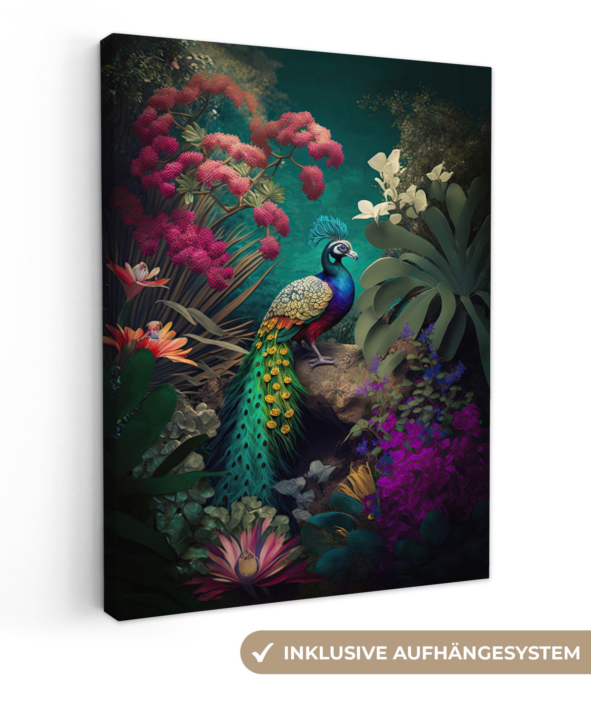 OneMillionCanvasses® Leinwandbild Pfau - Federn - günstig online kaufen