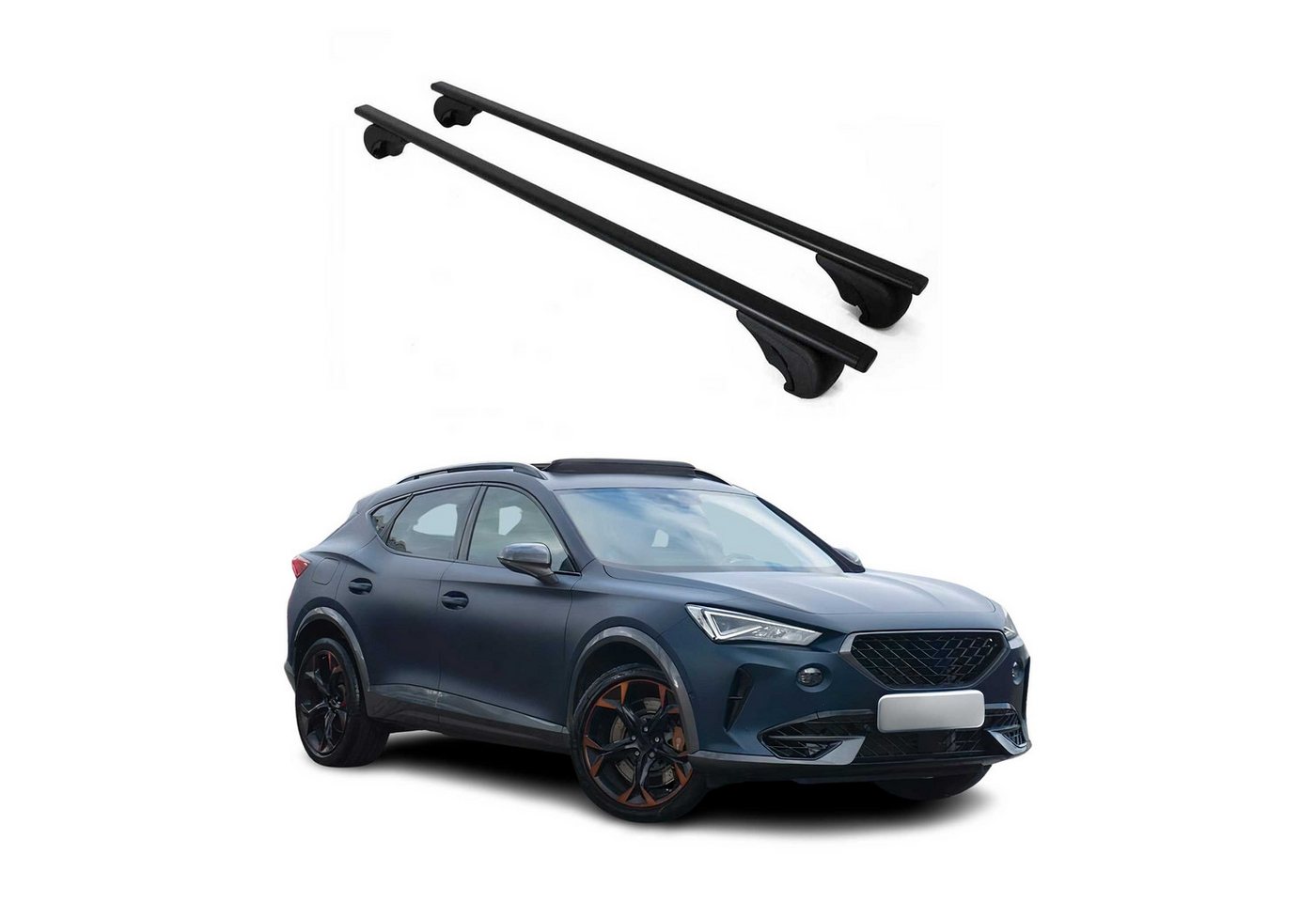 OMAC Dachträger Grundtäger für Cupra Formentor 2020-2025 75kg Metall Schwarz 2 tlg (2-St), Wasserbeständig,Abnehmbar,Multifunktional,Leichtgewichtig