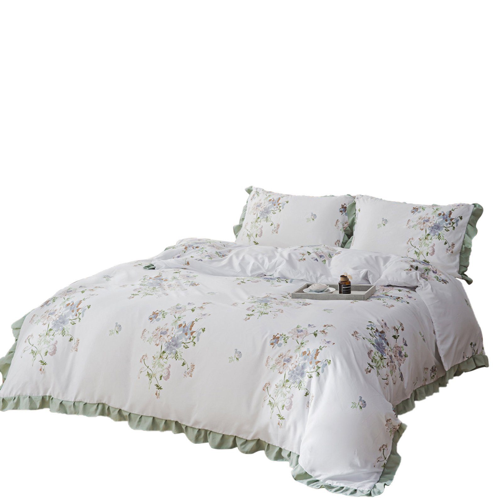 BYSURE Bettwäsche, Polyester, 3 teilig, Romantisch Blümchen Bettwäsche, Weiche