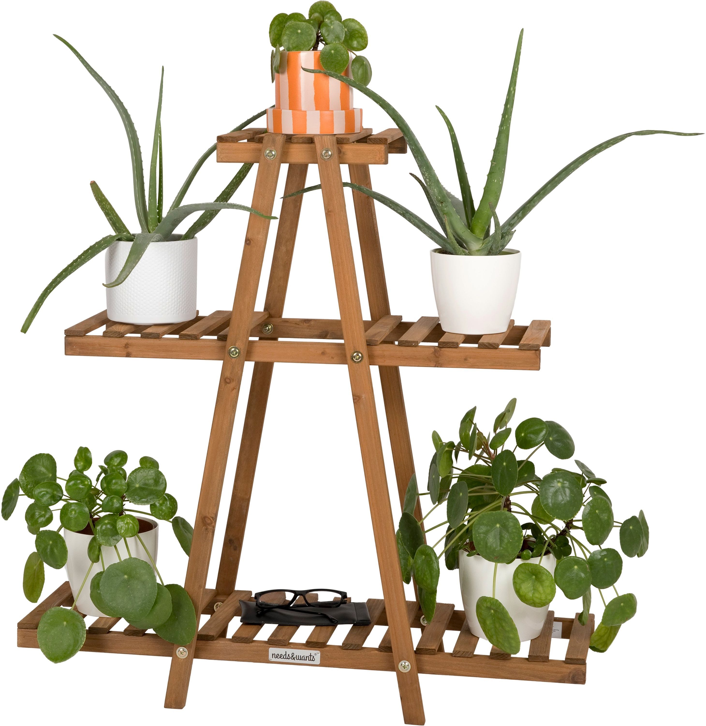 needs&wants® Blumenständer Pflanzenständer Blumentreppe Pflanzenregal Blumenregal Pflanzentreppe, Outdoor Indoor Balkon draußen Blumenleiter Pflanzleiter Pflanztreppe