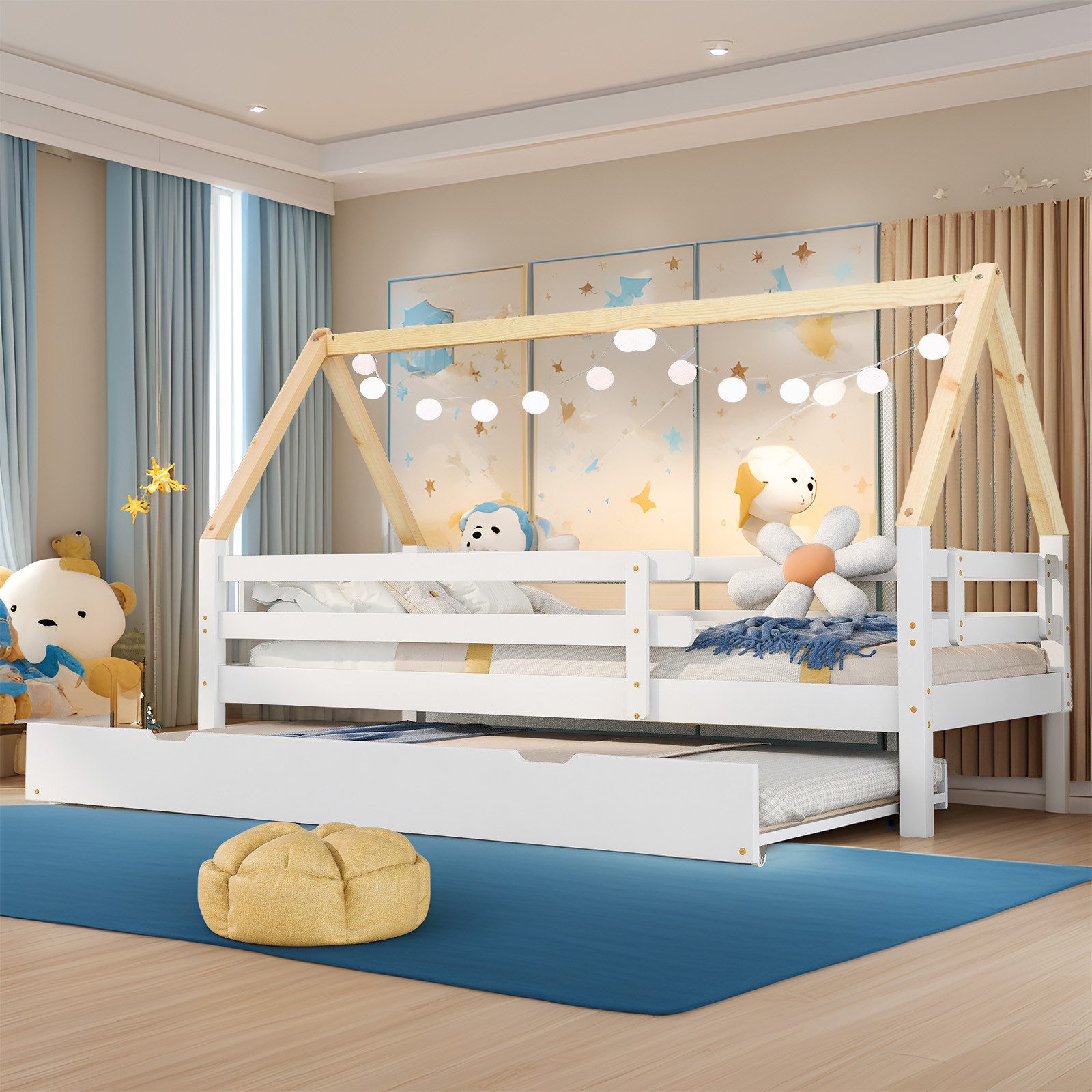 REDOM Bett Kinderbett, Ausziehbett Schiebebett (mit günstig online kaufen