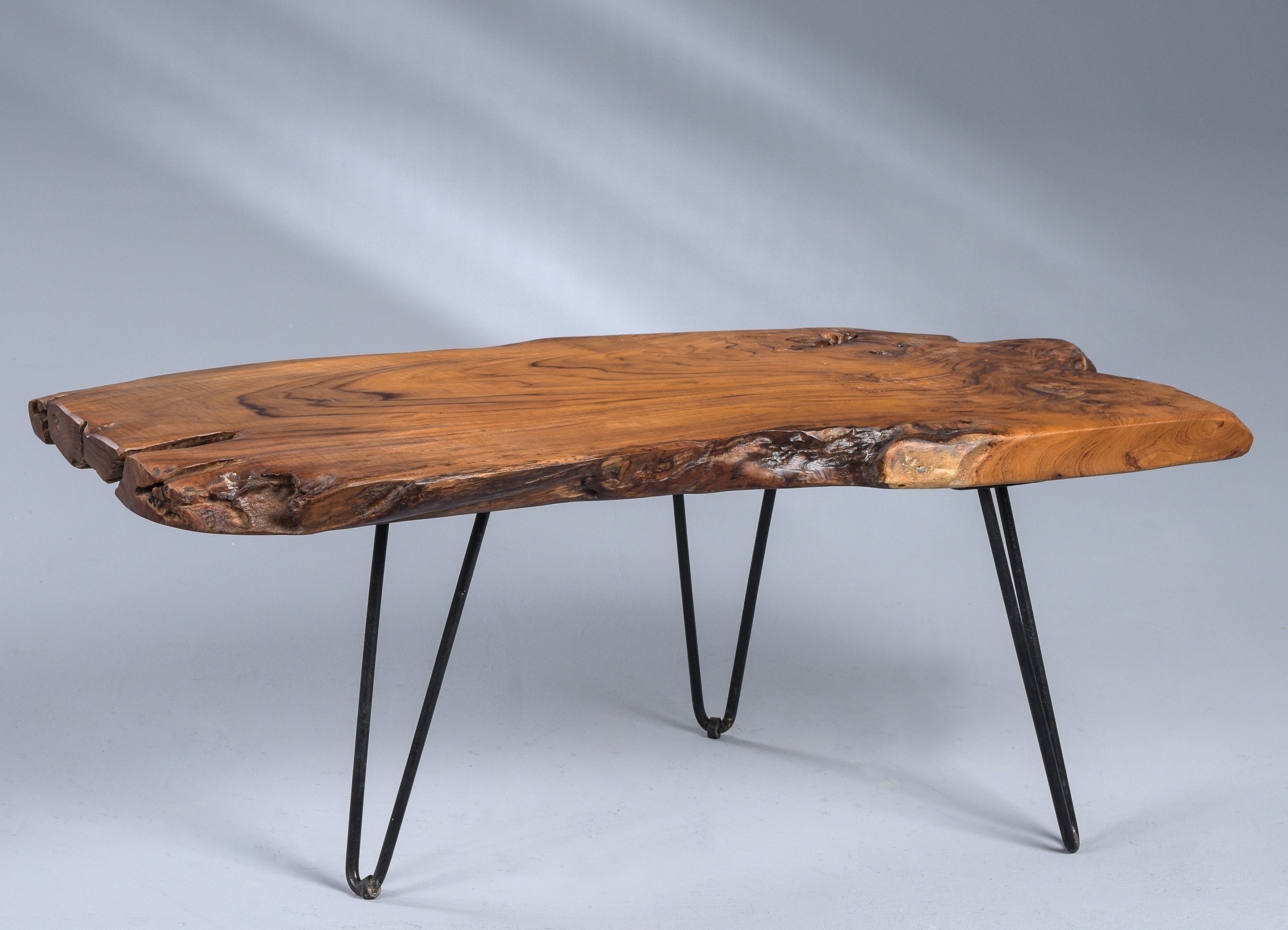 M2 Kollektion Couchtisch in braun, Teakholz + Metall - 100x40x40cm (LxBxH) günstig online kaufen