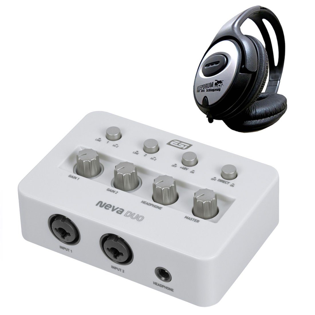 ESI NEVA Duo USB Audio-Interface mit Kopfhörer Digitales Aufnahmegerät