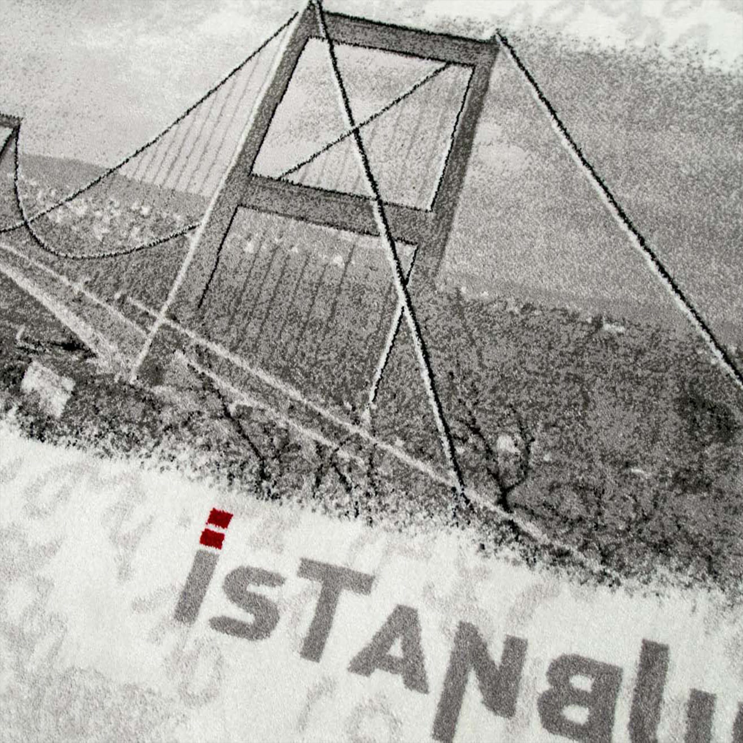 Carpetia Teppich Designteppich Istanbul Patchwork Grau Creme Rot Schwarz modern, rechteckig