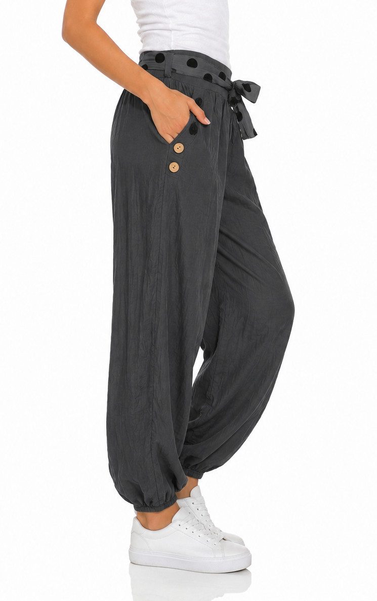 Mississhop Haremshose Leichte Baumwollhose einfarbige Hose Sommerhose Aladinhose M. 270 in Unifarbe – Bild 3 von 5