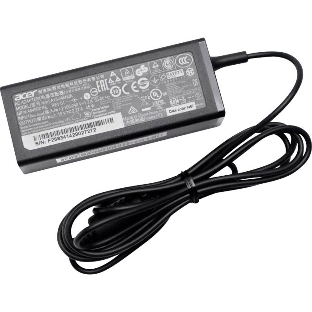 Acer KP.0450H.001 Notebook-Netzteil 45 W 19 V/DC 2.37 A Notebook-Netzteil
