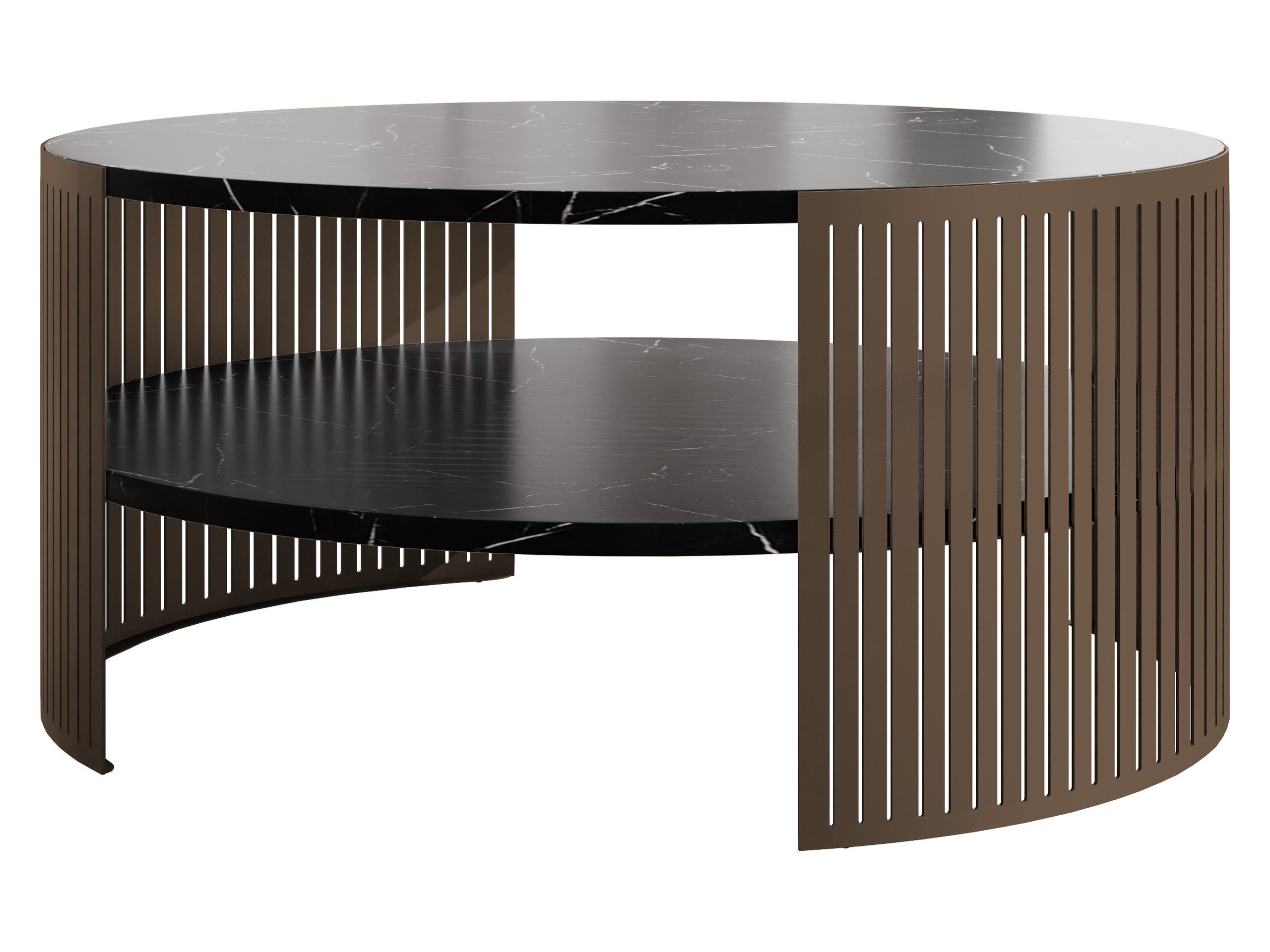MIRJAN24 Couchtisch Fikoli Braun, Gestell aus Stahl, 75x75x40 cm