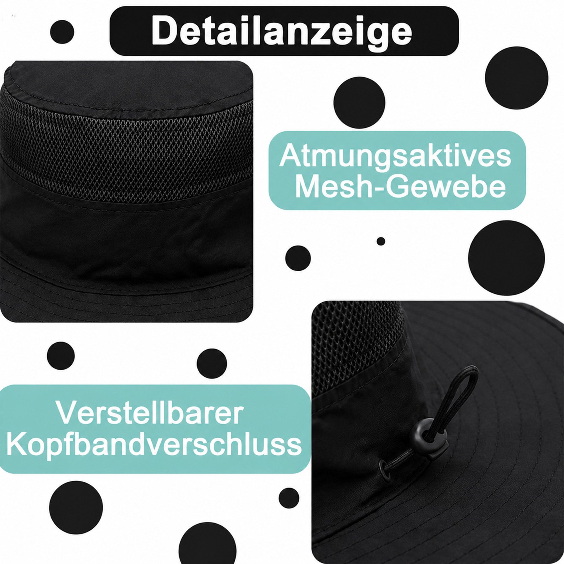 Mutig Sonnenhut UPF 50 Sonnenhüte mit breiter Krempe, Sommer-Mesh,UV-Schutz,Safari-Hut (Sonnenhut Herren Damen Gartenhut zum Angeln, Wandern, Boonie-Hüte, Krempe, Outdoor, Breiter, mit Kinnriemen, atmungsaktiv, wasserdicht) für Outdoor-Abenteuer, Wandern, Angeln, Safari, leicht verstaubar