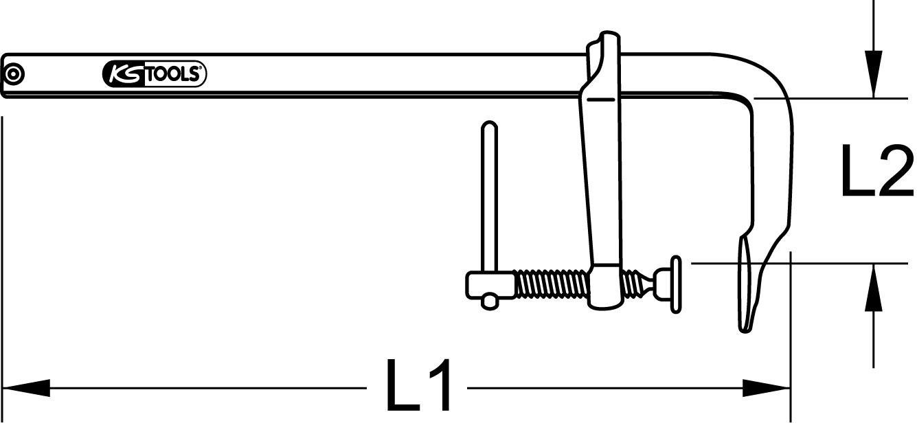 Thumbnail - KS Tools Schraubzwinge Ganzstahl-Schraubzwinge mit Knebel, 80x160mm