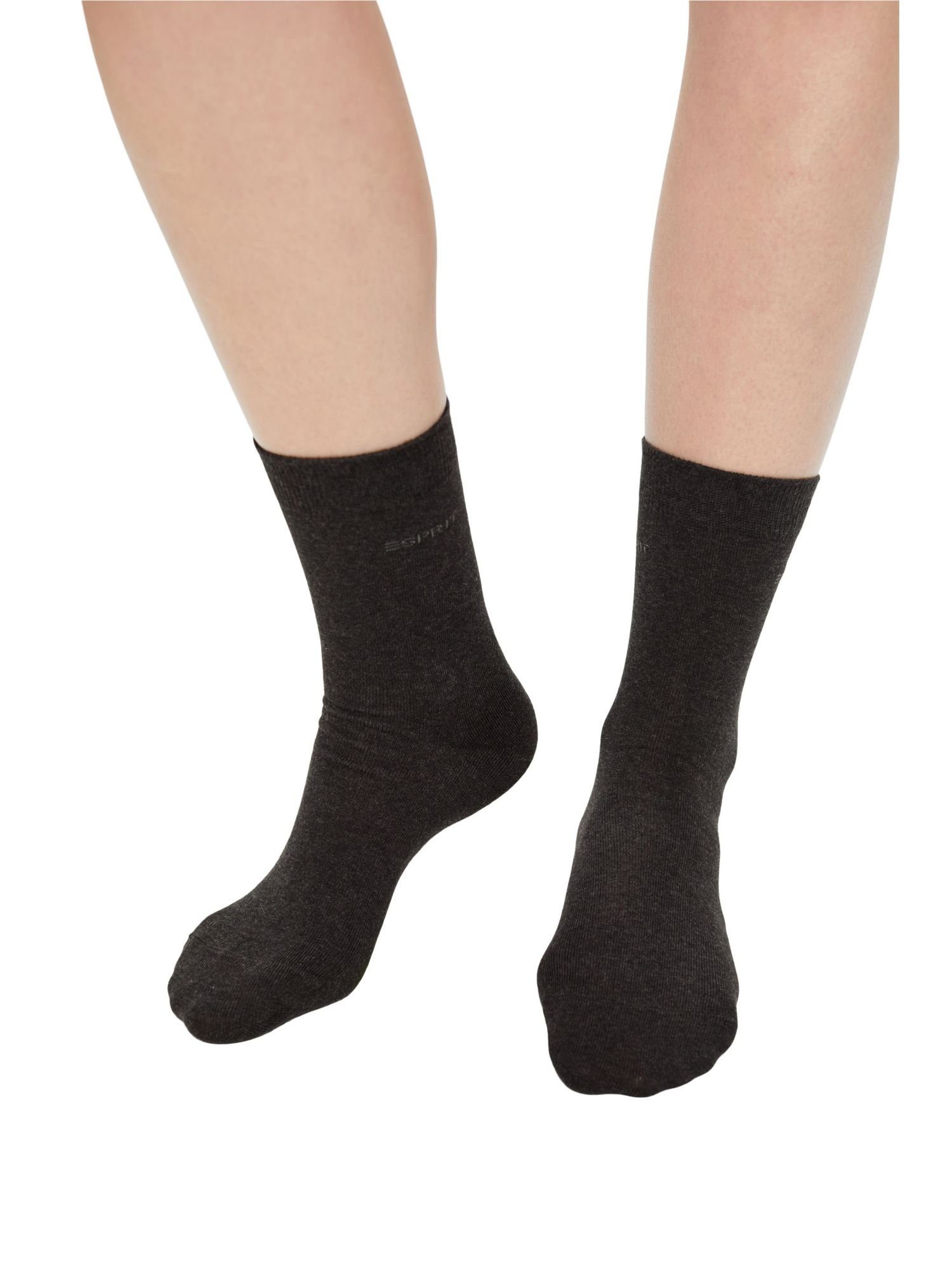 5er-Pack ANTHRACITE Socken Esprit Bio-Baumwolle MELANGE unifarbene Socken,