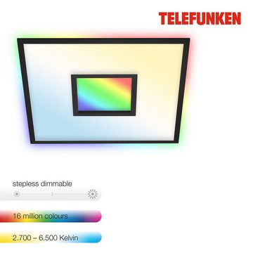 Telefunken LED Panel 319505TF, LED fest verbaut, Kaltweiß, Neutralweiß, Tageslichtweiß, Warmweiß, schwarz, RGB, CCT, dimmbar, Fernbedienung, Timer- und Memoryfunktion