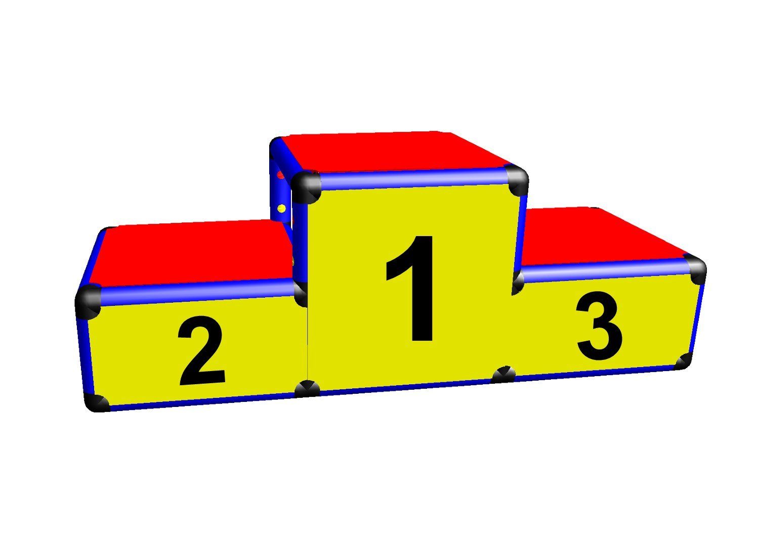 move and stic Siegerpodest Gewinnertreppe Gewinnerstufe für alle Siegerehrungen und Sieger, kompletter Bausatz, umbaubar, erweiterbar, Made in Germany, bis 50kg pro Platziertem