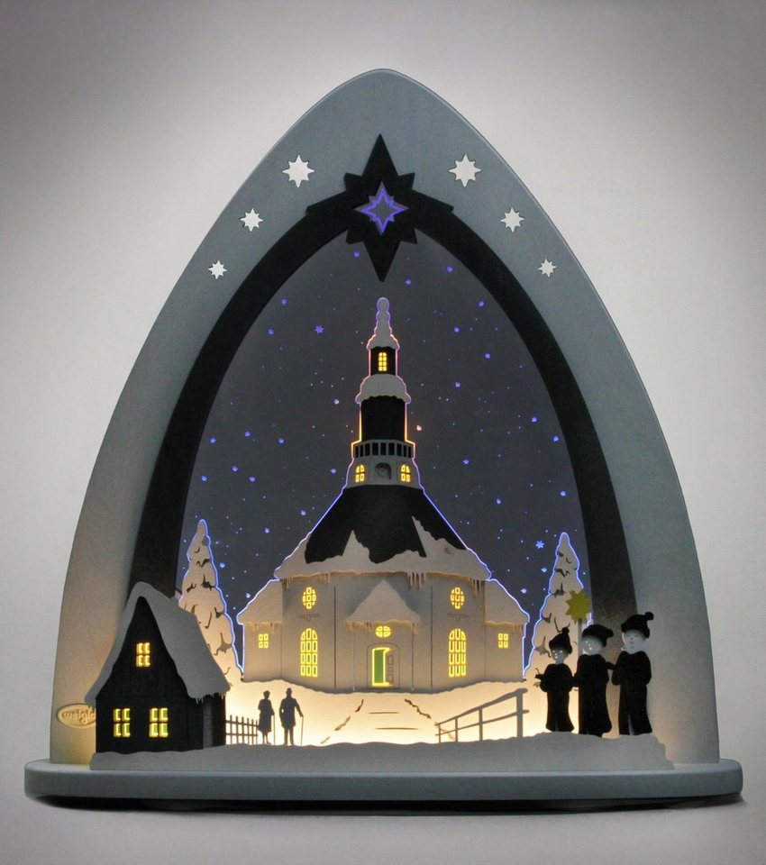 Weigla Lichterbogen Seiffener Kirche, Weihnachtsdeko, in 3D Optik, Motiv:  Seiffener Kirche