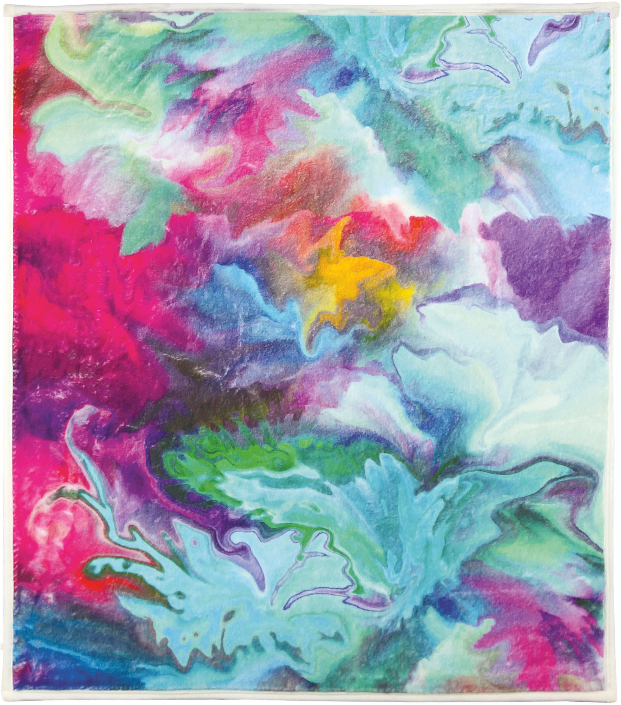 Kleine Wolke Badematte Fusion, Badvorleger, Badezimmer Teppich, Höhe 5 mm, rutschhemmend beschichtet, fußbodenheizungsgeeignet, Polyester, rechteckig, Badteppich, bedruckt, modernes Design, kräftige Farben