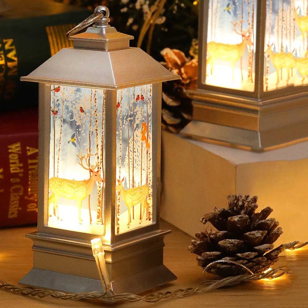 Rosnek LED Dekolicht Flammenlose Silber Batterie, Deko, Tisch Warmweiß für Hängelaternen, Weihnachtsbaum
